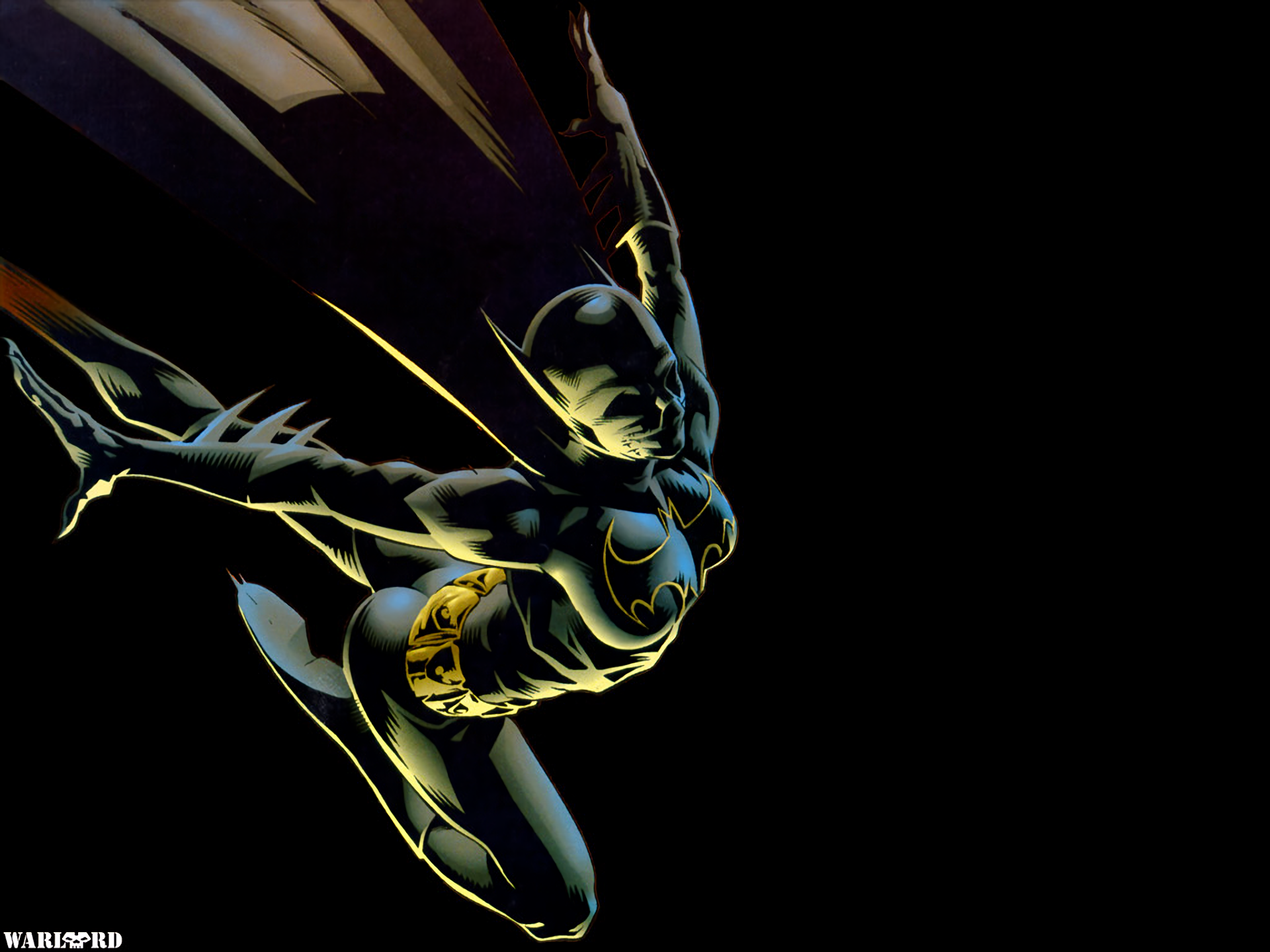 Batgirl flying with cape HD Wallpaper