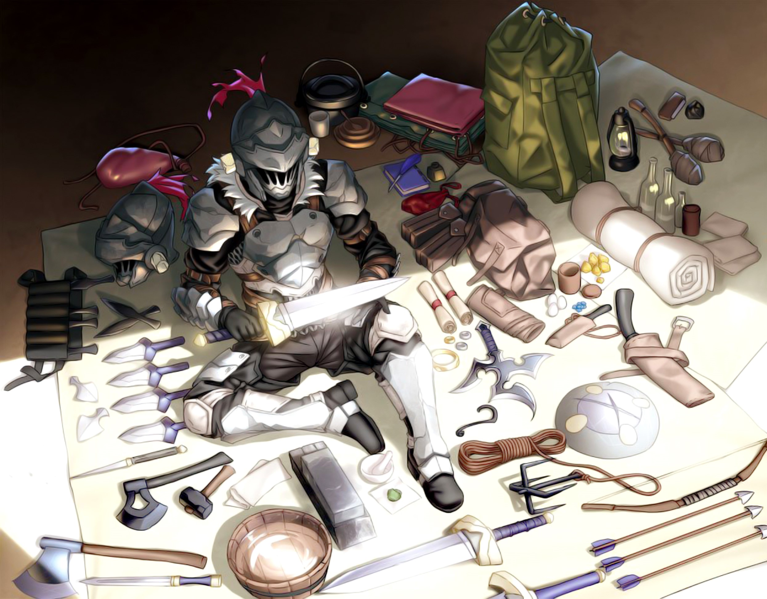 Goblin Slayer with his equipment HD Wallpaper