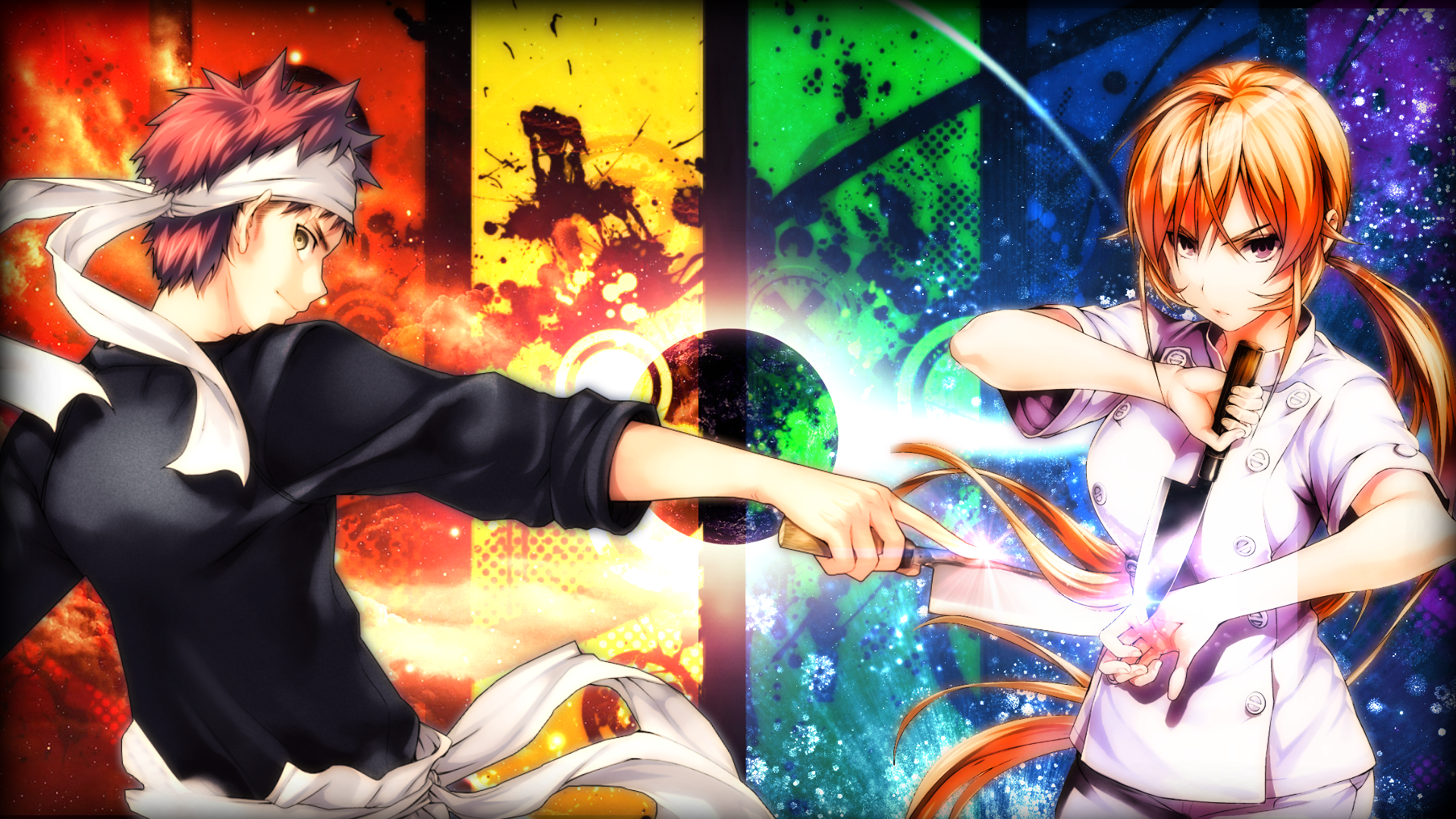 Sōma Yukihira and Erina Nakiri from Food Wars! HD Wallpaper