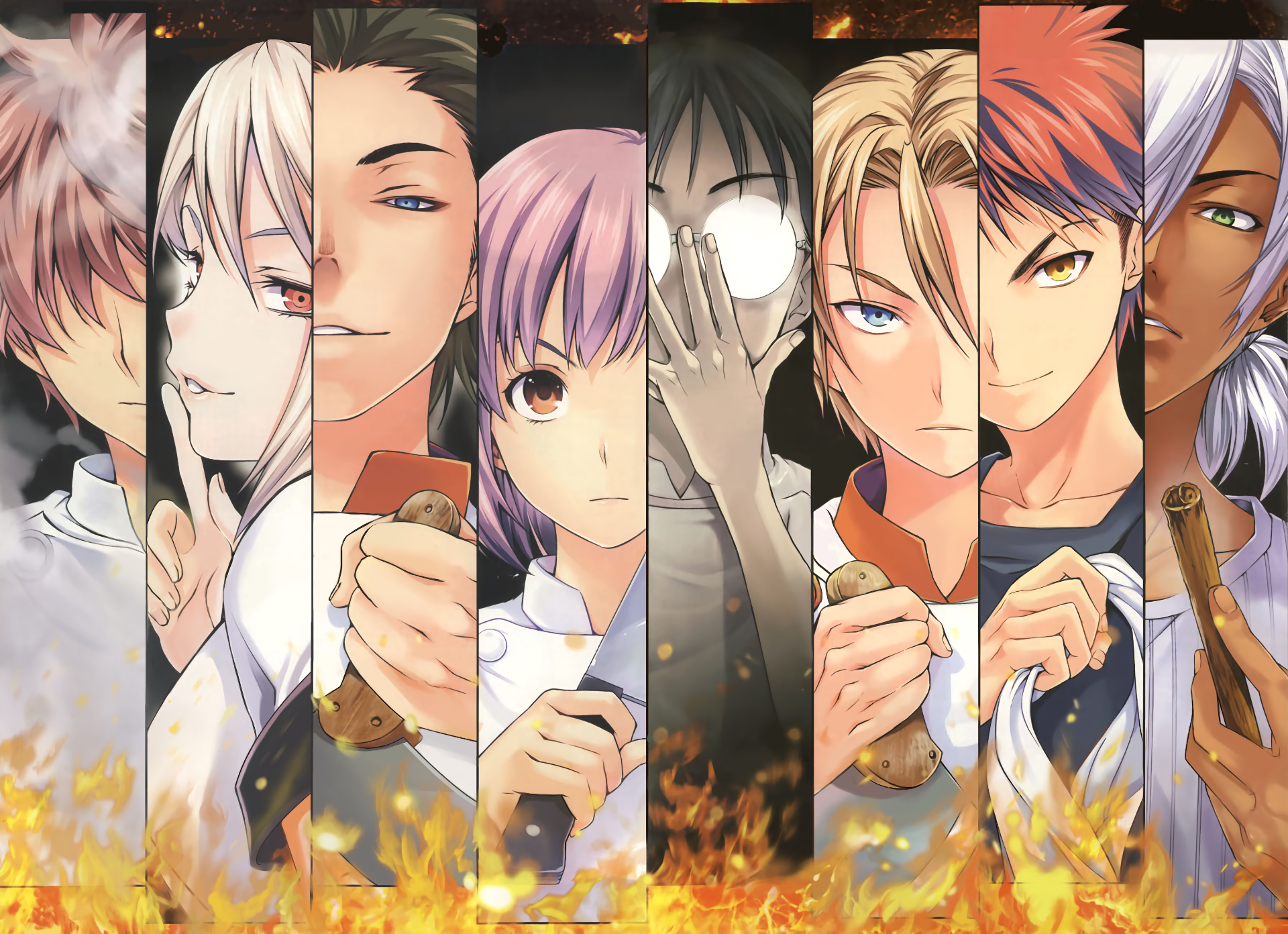 Food Wars! Shokugeki no Soma characters HD Wallpaper
