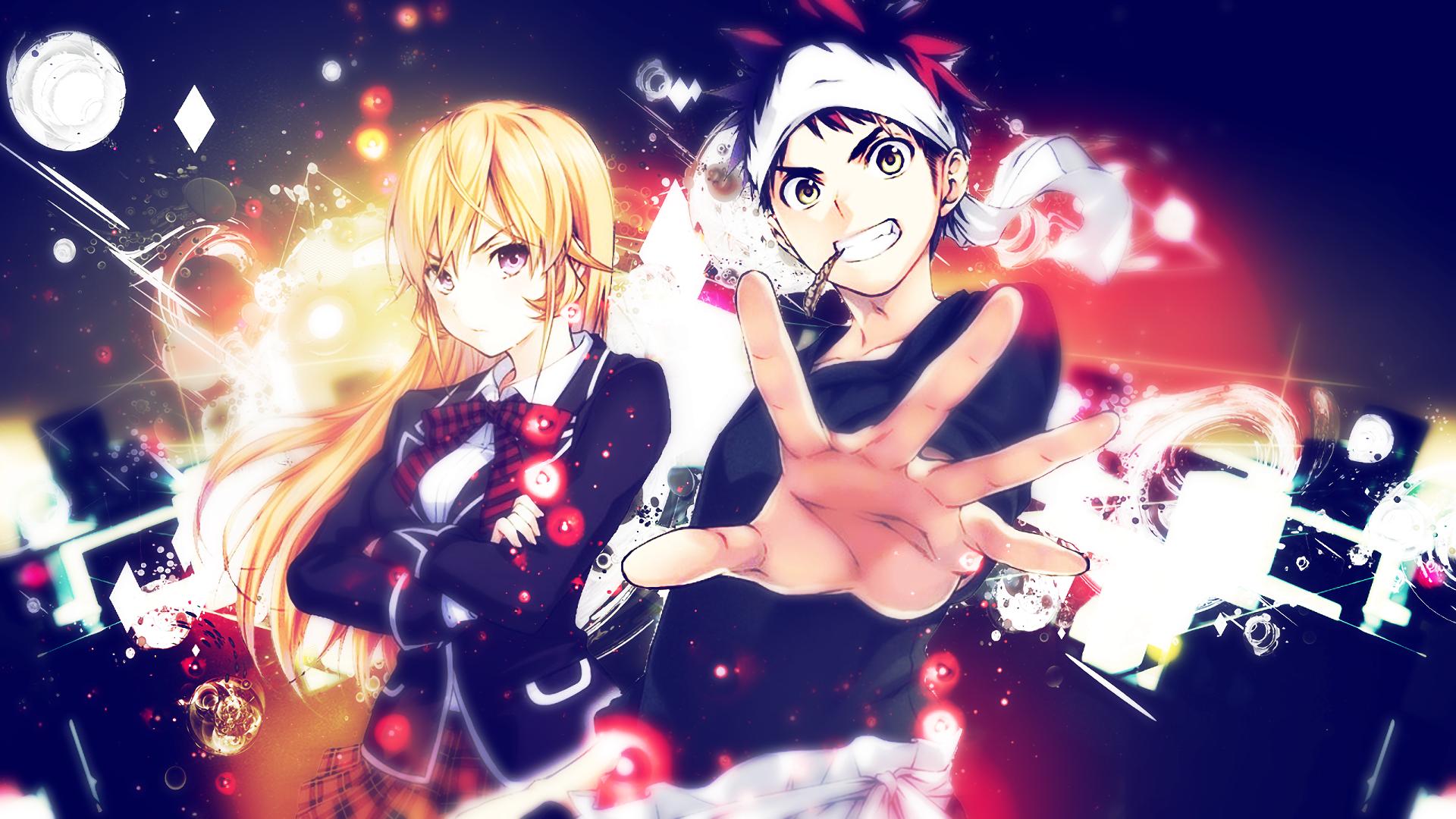 Sōma Yukihira and Erina Nakiri from Food Wars! HD Wallpaper