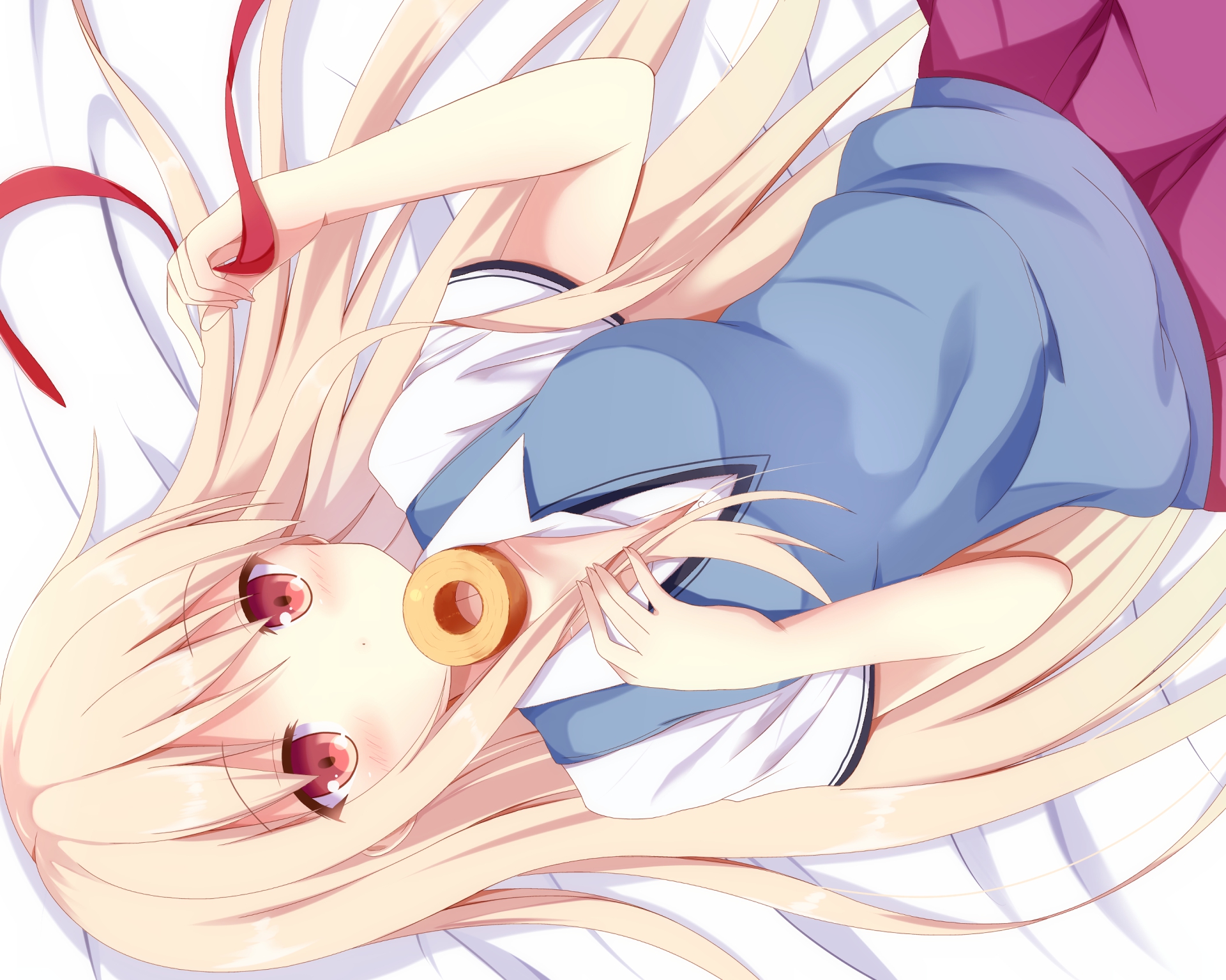 Mashiro Shiina eating Baumkuchen HD Wallpaper