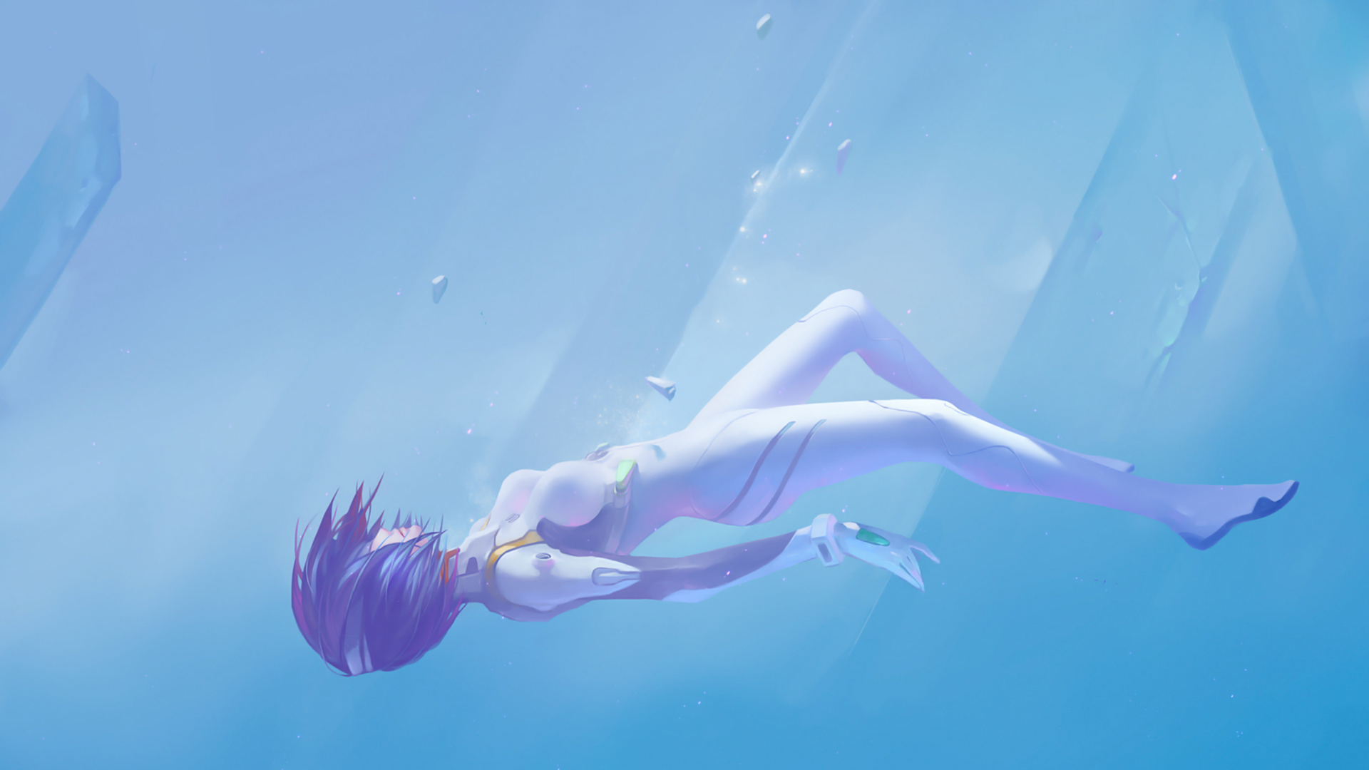 Rei Ayanami from Neon Genesis Evangelion floating HD Wallpaper