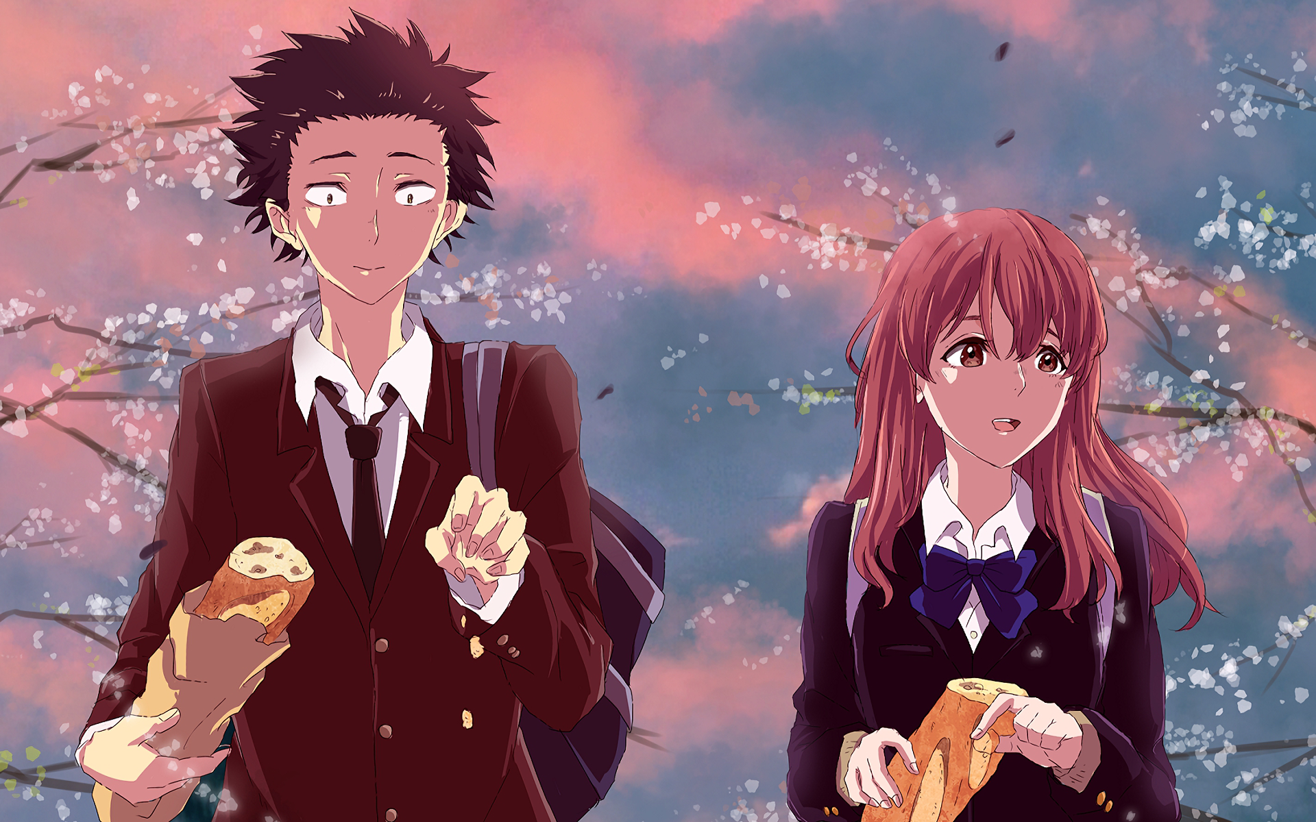 Shouya Ishida and Shoko Nishimiya HD Wallpaper