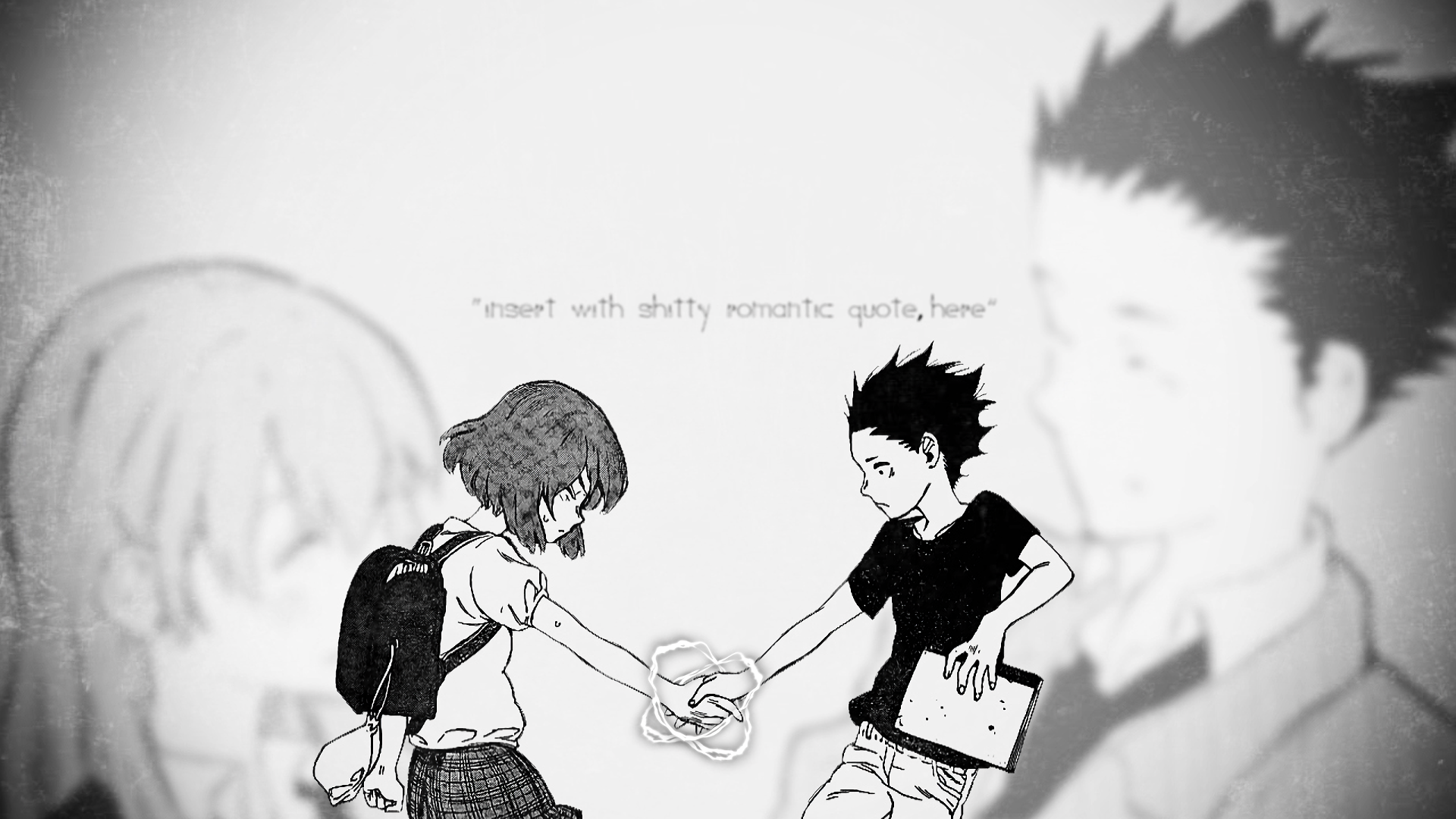 Shouya Ishida and Shoko Nishimiya holding hands HD Wallpaper