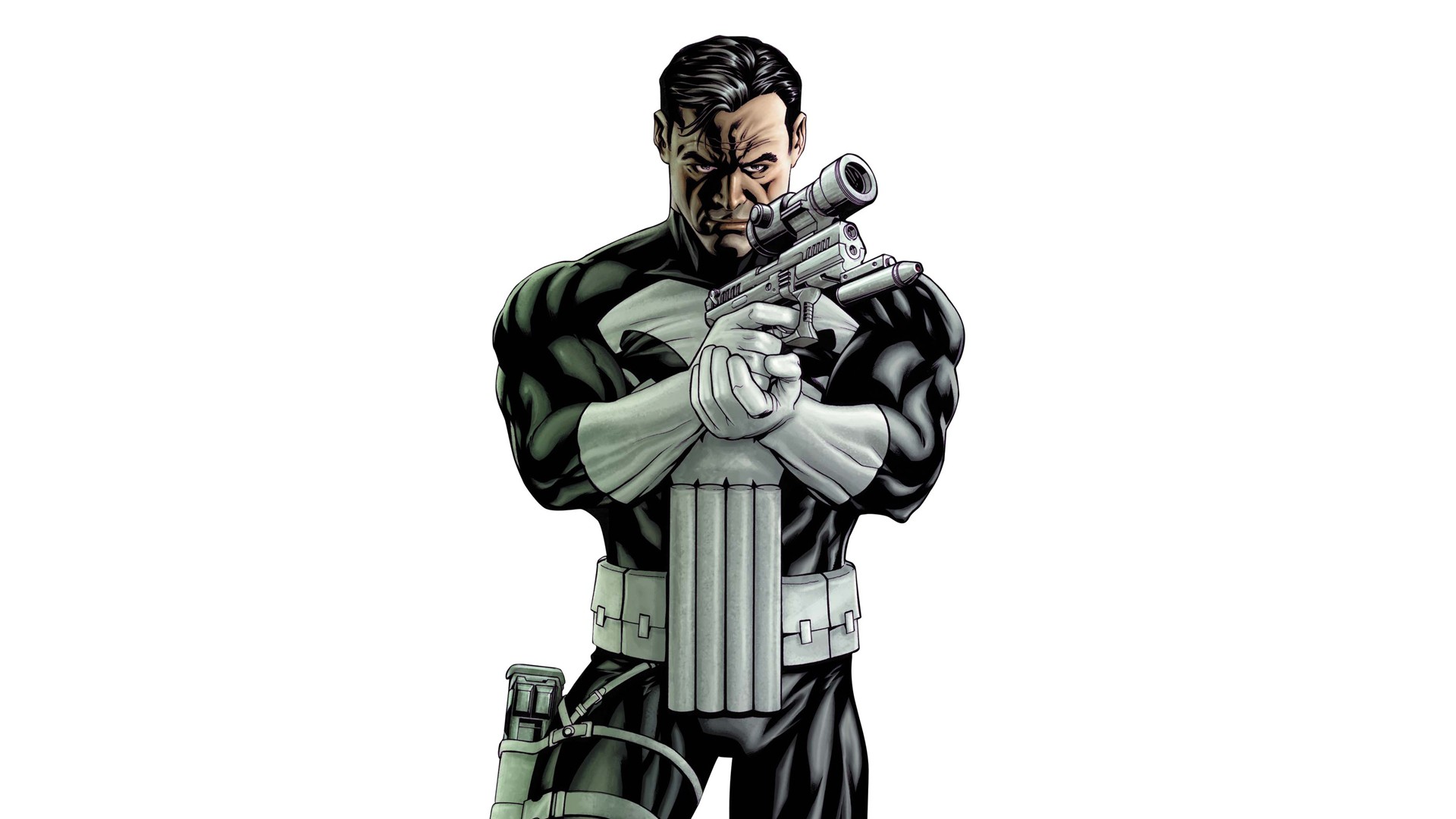 The Punisher holding a gun HD Wallpaper