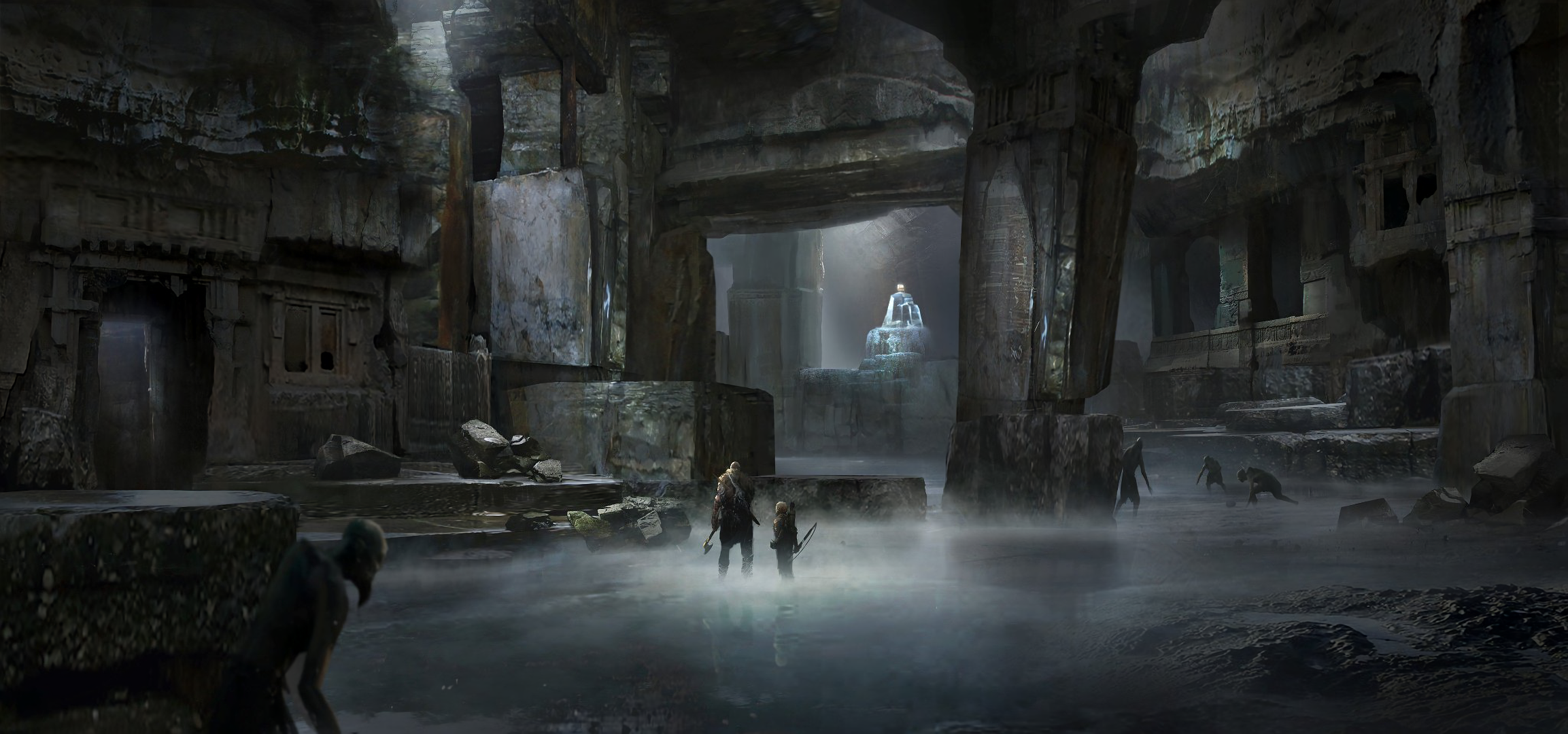 Kratos from God of War in a cave HD Wallpaper
