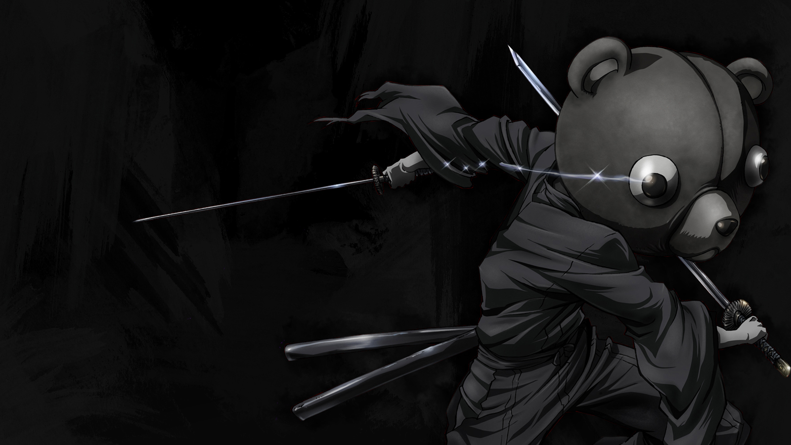 Afro Samurai Dark Warrior with Bear Head and Katanas HD Wallpaper