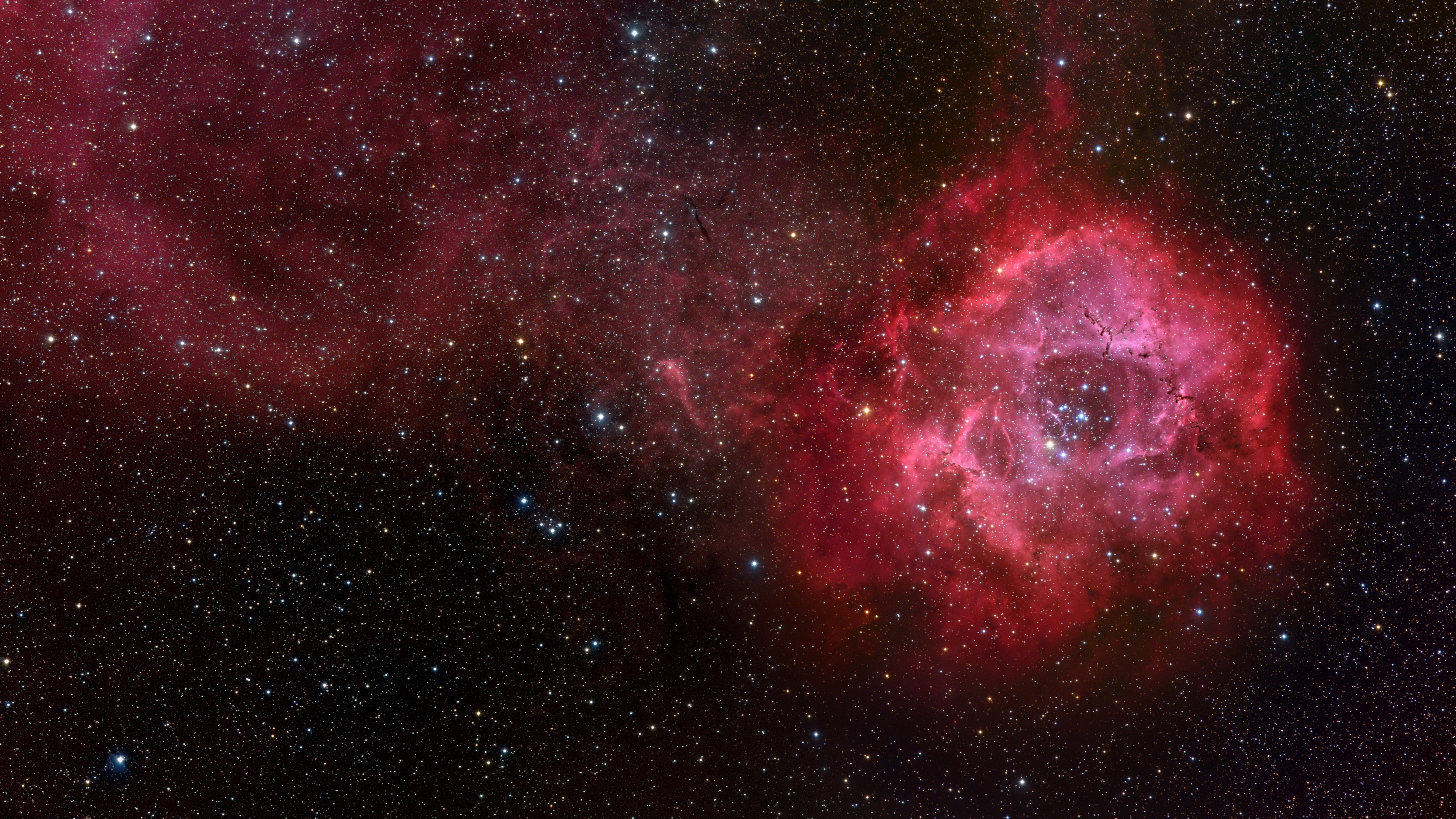 Rosette Nebula in the night sky HD Wallpaper