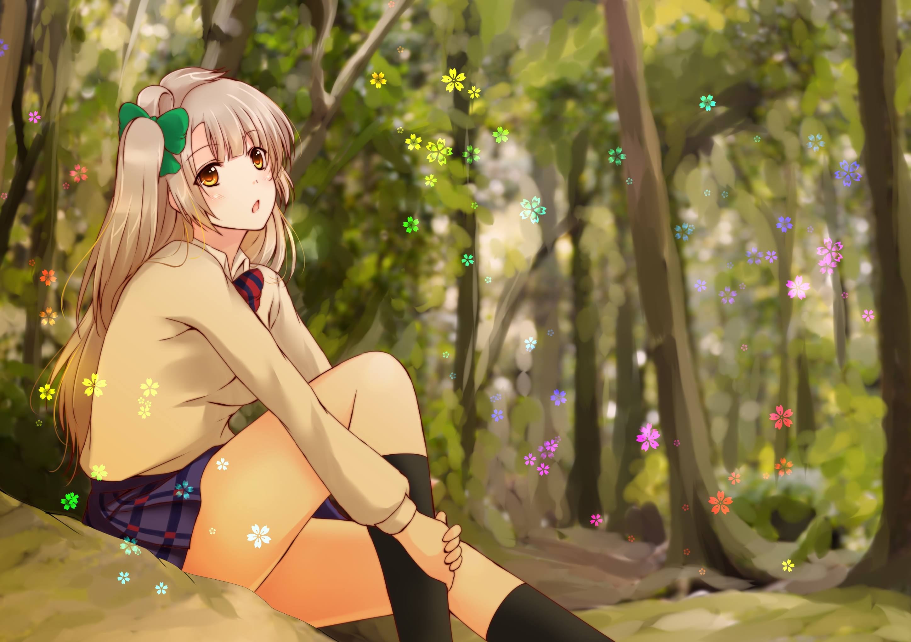 Kotori Minami in a Forest HD Wallpaper