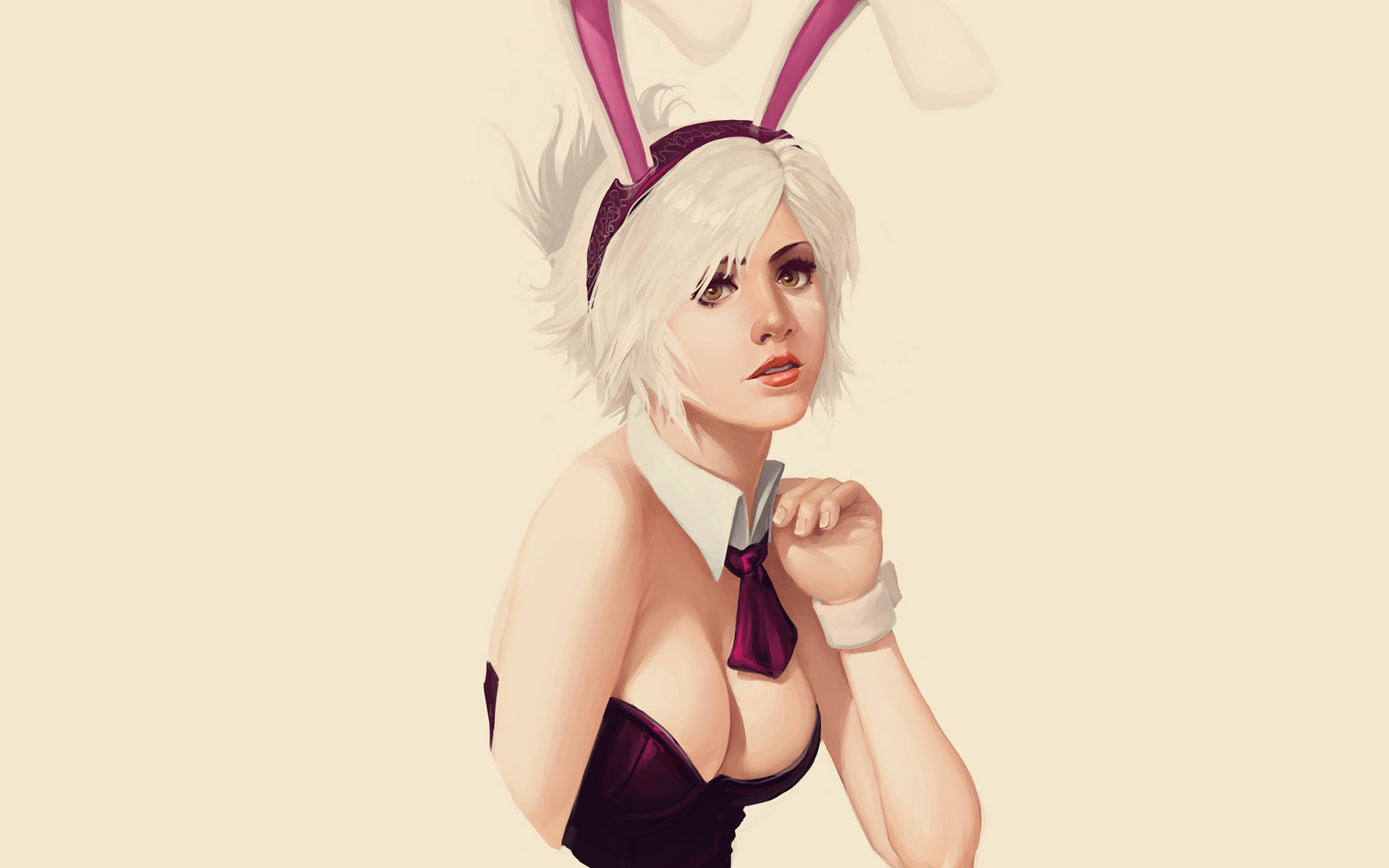 Riven from League of Legends bunny outfit HD Wallpaper
