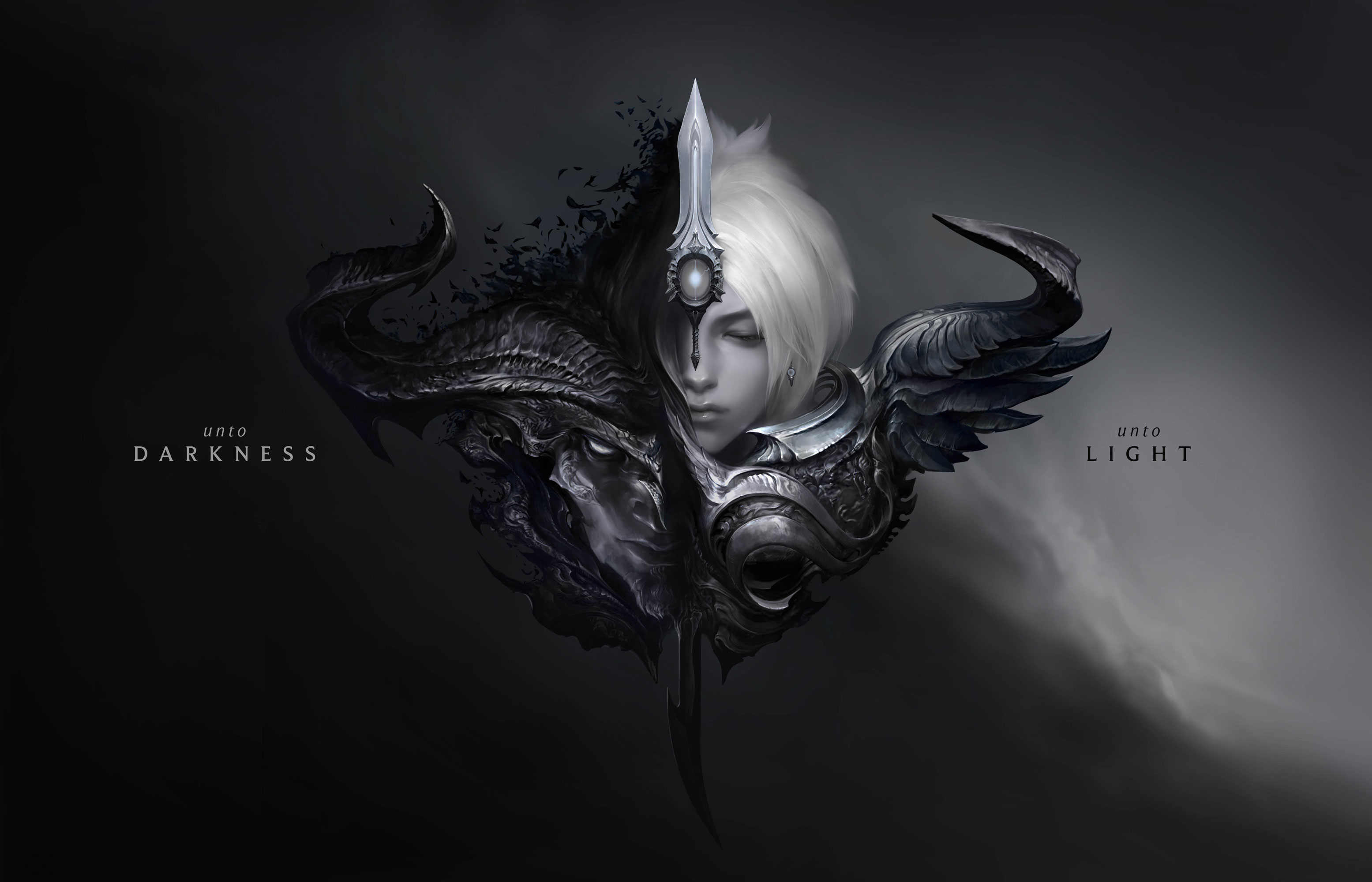 Riven from League of Legends split between light and darkness HD Wallpaper