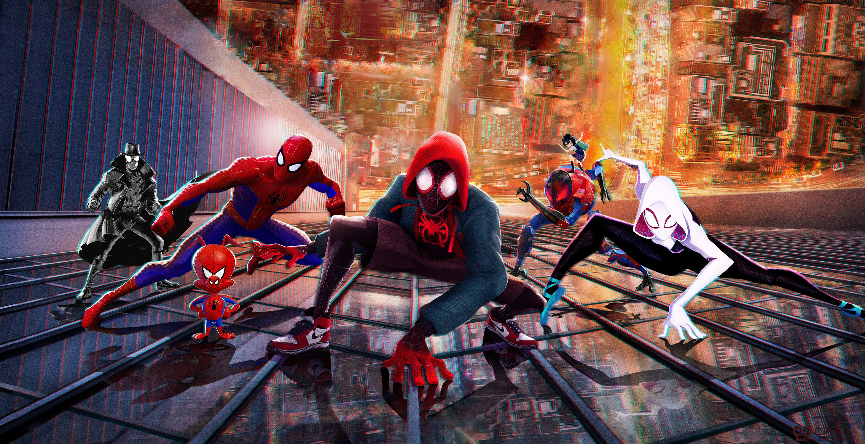 Miles Morales on Skyscraper Glass Wall HD Wallpaper