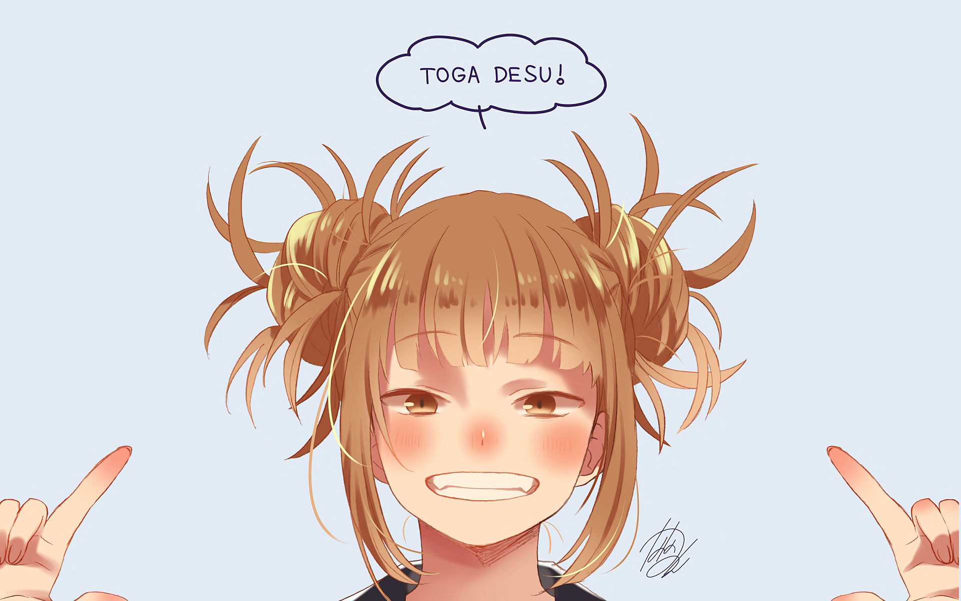 Smiling Himiko Toga with Playful Expression HD Wallpaper