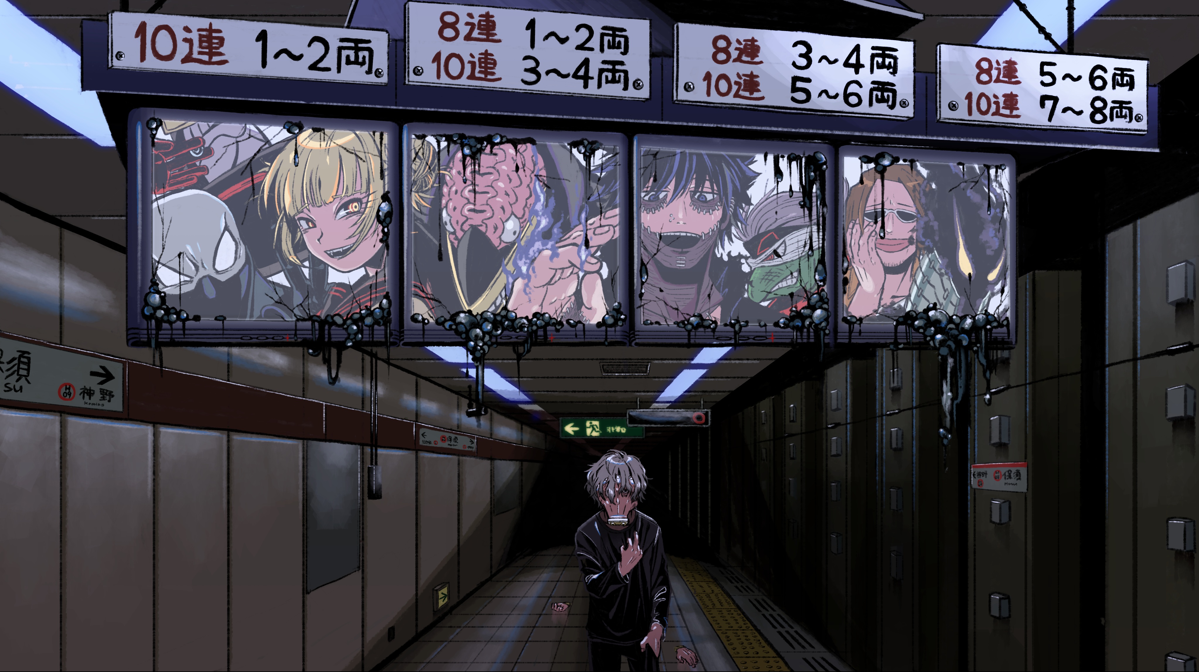 Villains from My Hero Academia in a subway station HD Wallpaper