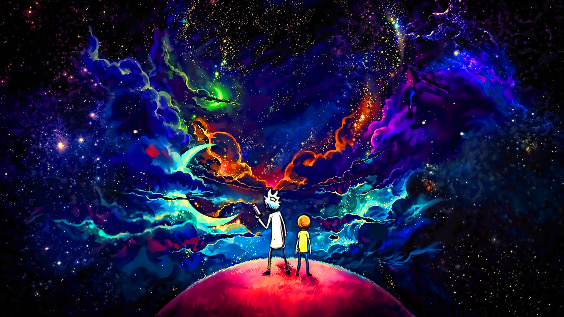 Rick and Morty in Space HD Wallpaper