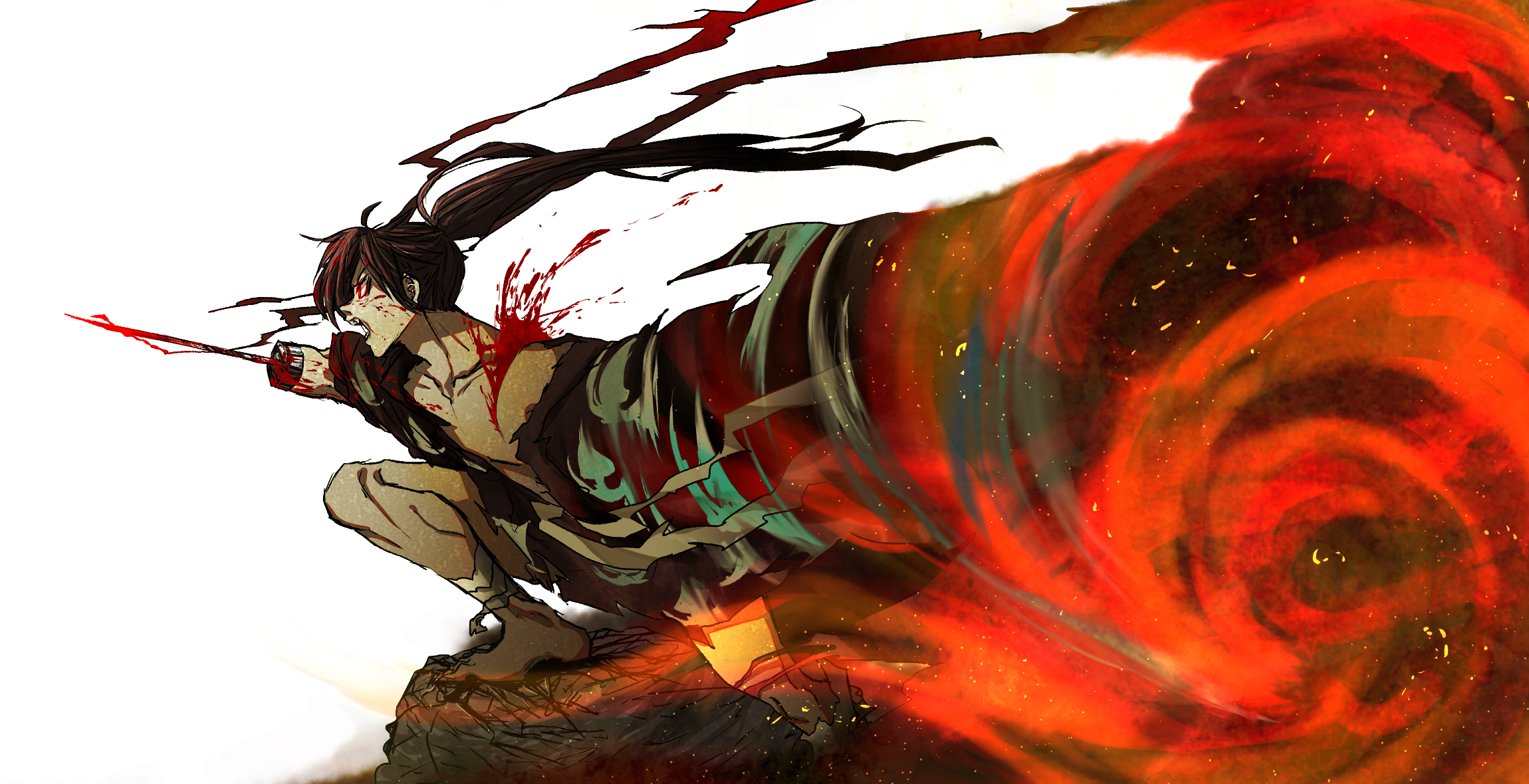 Hyakkimaru from Dororo in battle HD Wallpaper