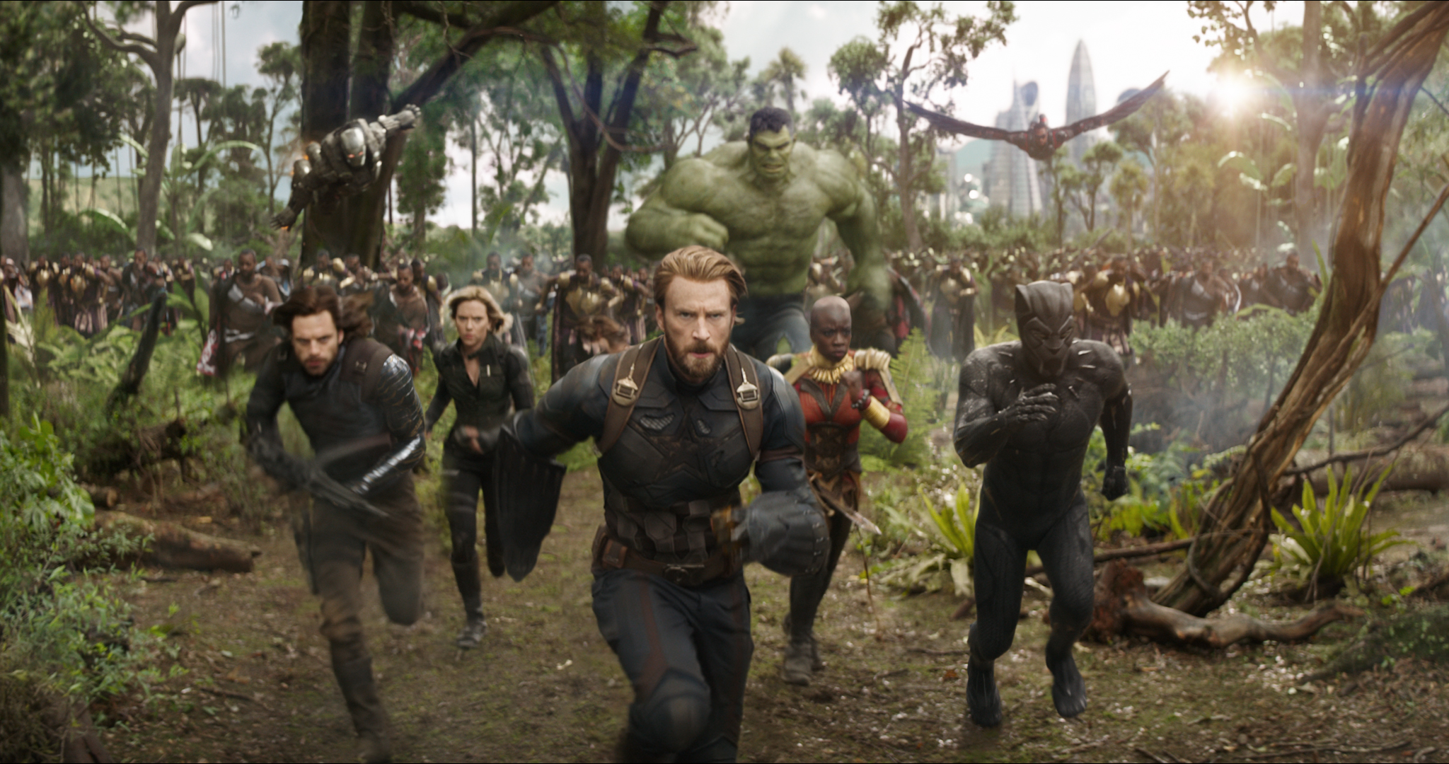 Avengers from Marvel Cinematic Universe running HD Wallpaper