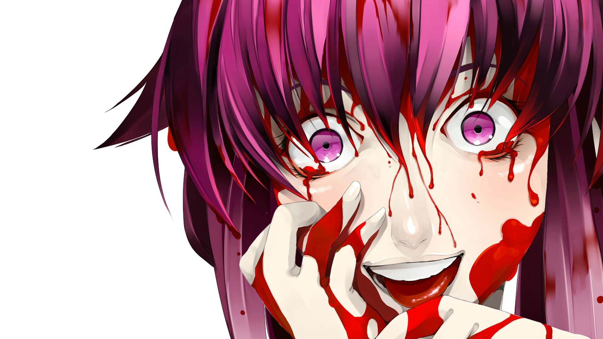 Yuno Gasai covered in blood HD Wallpaper