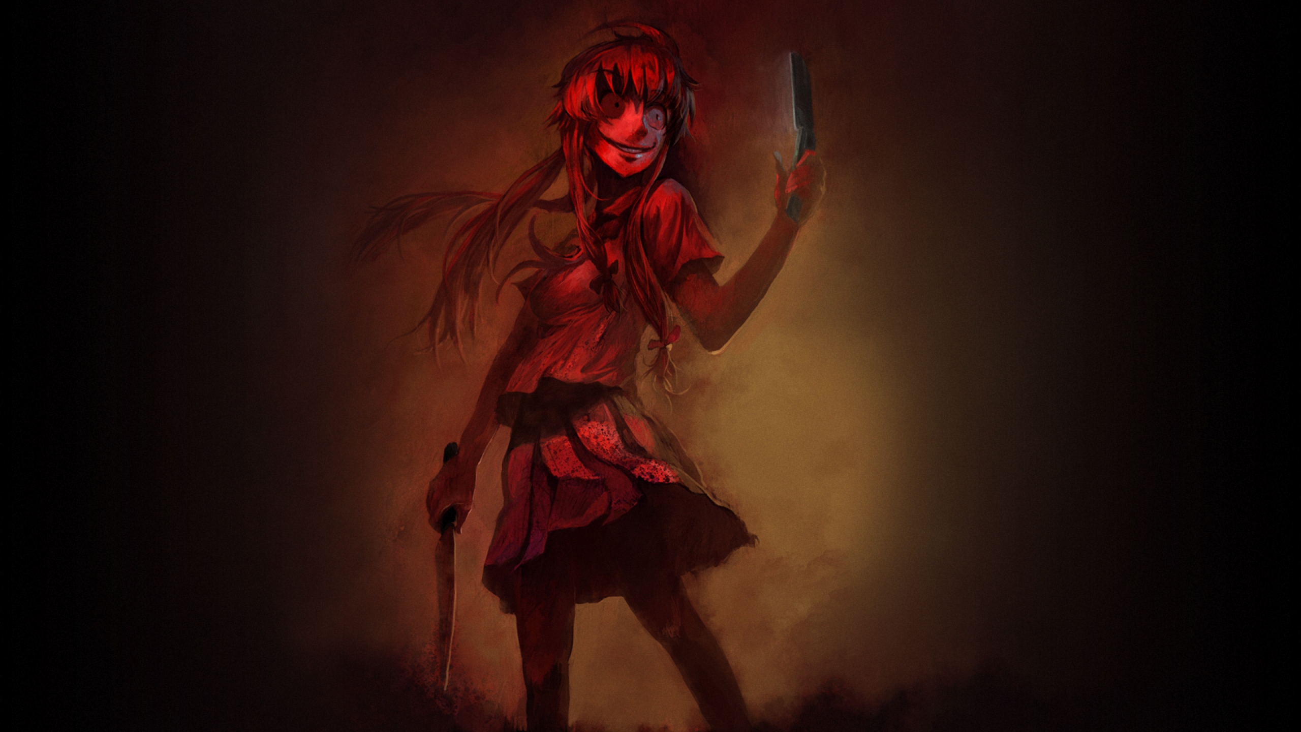 Yuno Gasai with knives HD Wallpaper