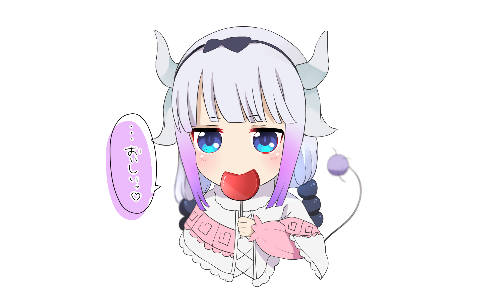 Kanna Kamui Eating Candy Cute Moment HD Wallpaper