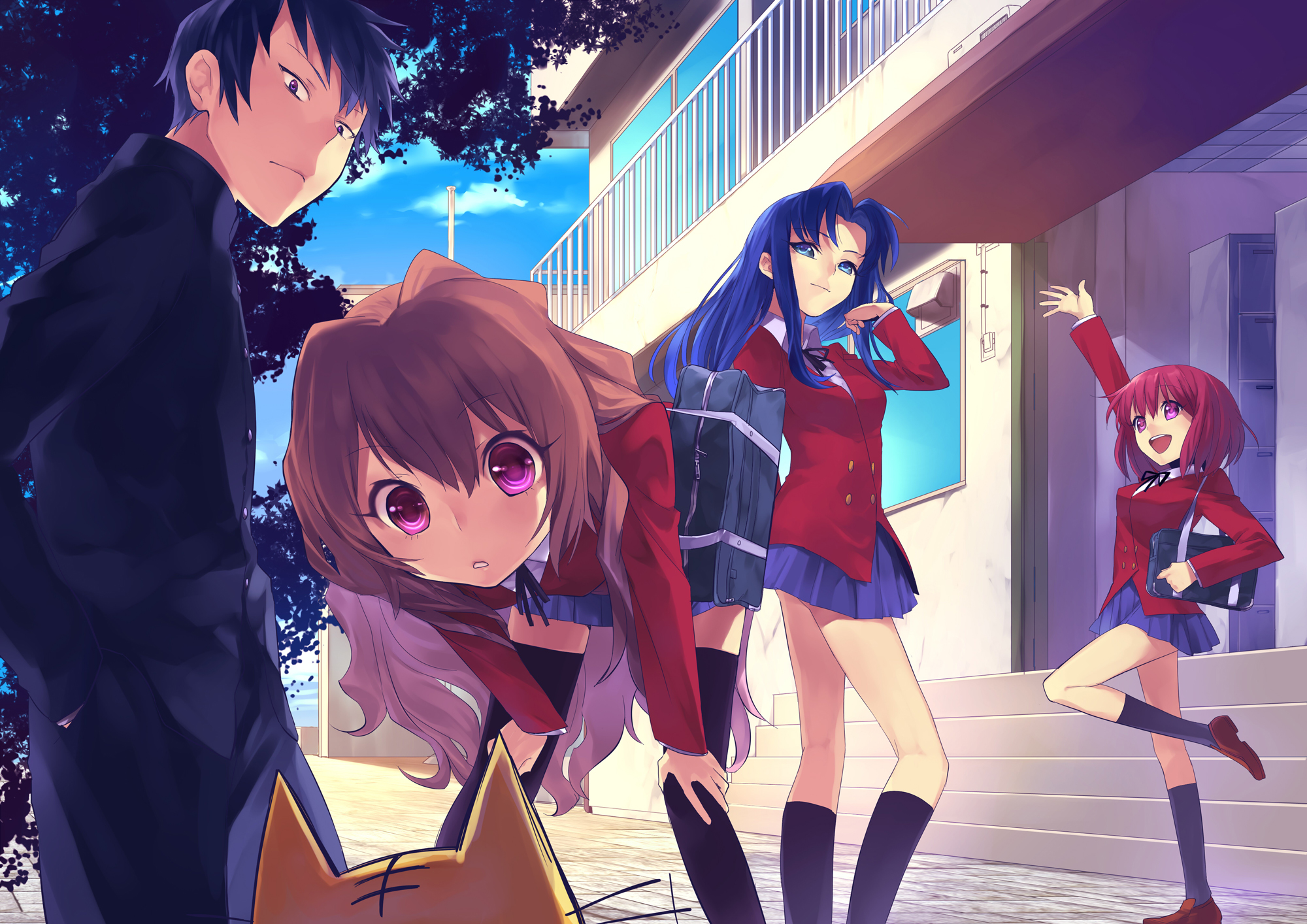 Taiga Aisaka and friends at school HD Wallpaper