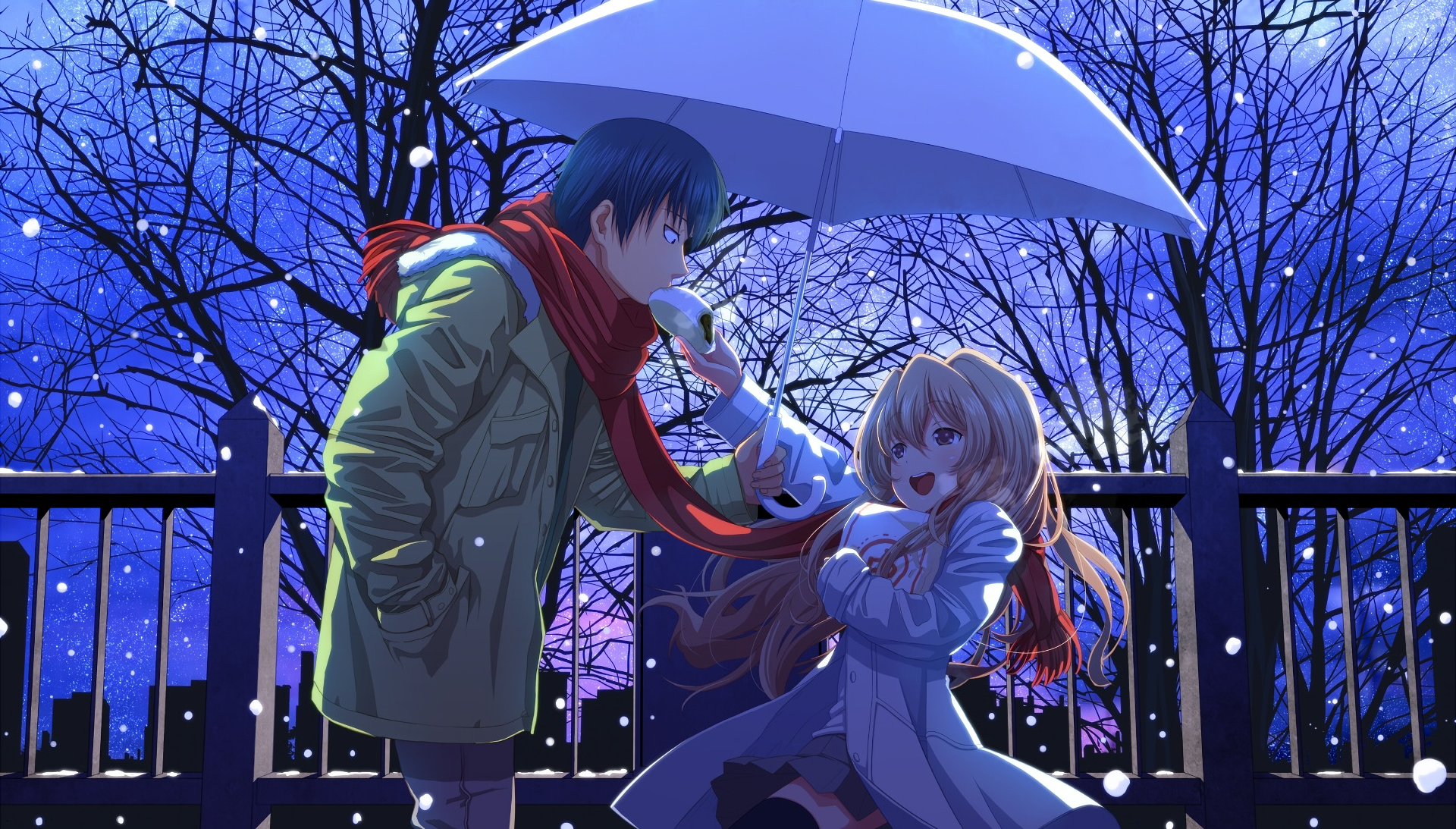 Taiga Aisaka in the Snow HD Wallpaper