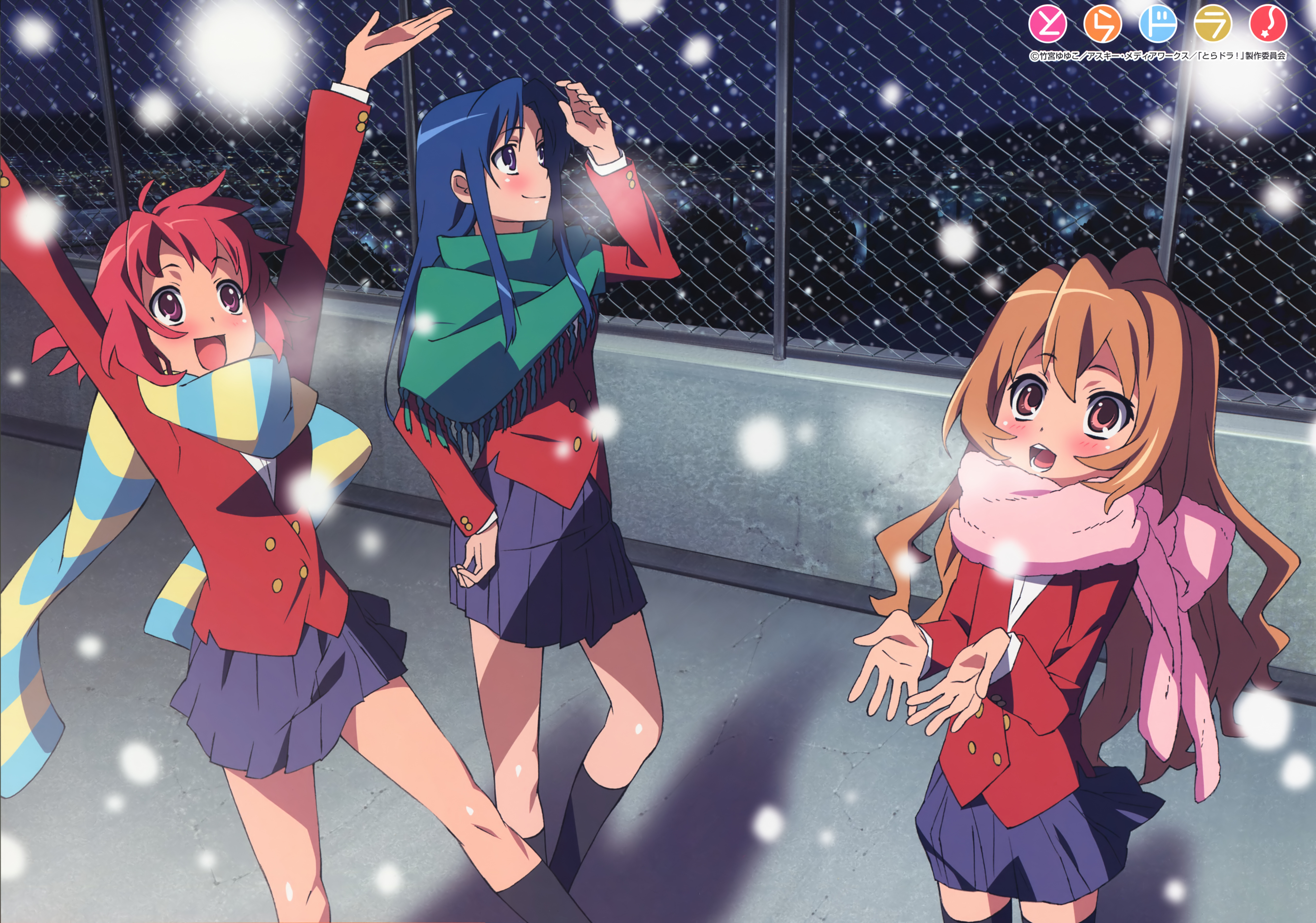 Taiga Aisaka and friends in the snow HD Wallpaper