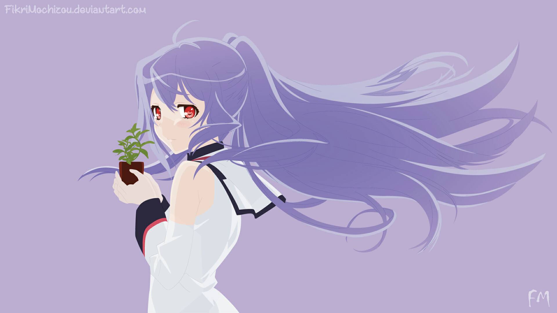 Isla from Plastic Memories holding a plant HD Wallpaper