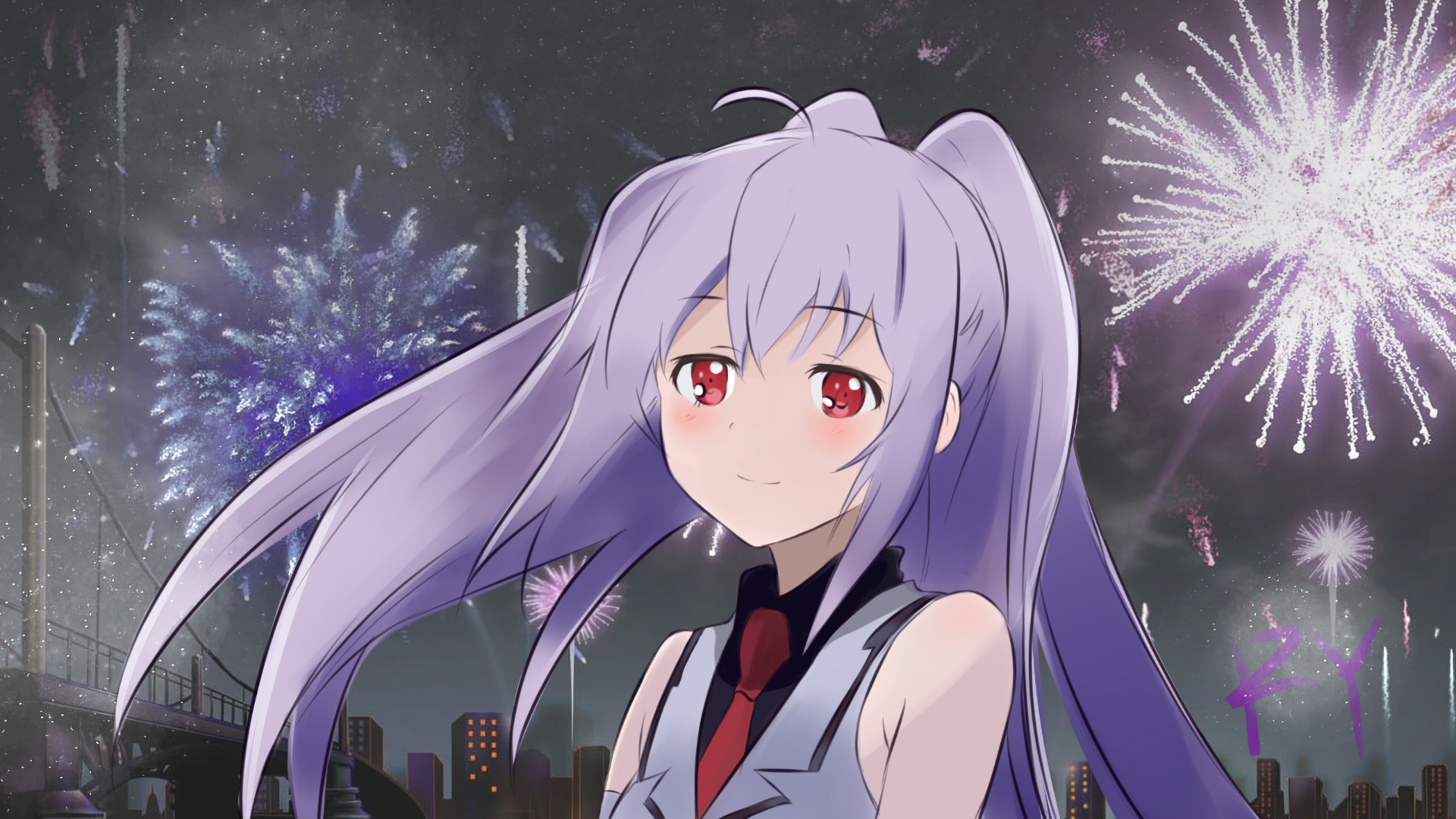 Isla from Plastic Memories with Fireworks HD Wallpaper