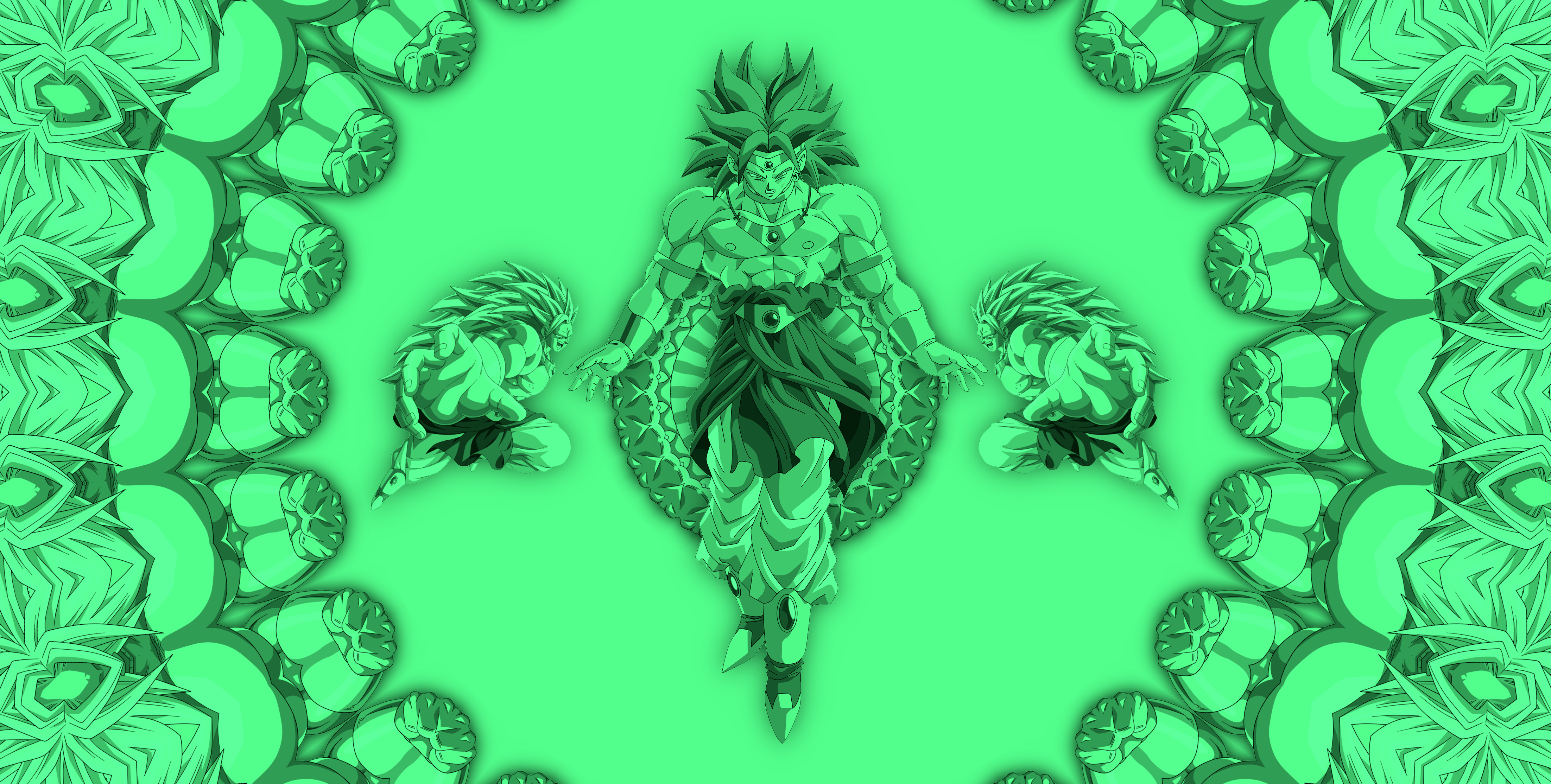 Broly from Dragon Ball with Kaleidoscopic Pattern HD Wallpaper