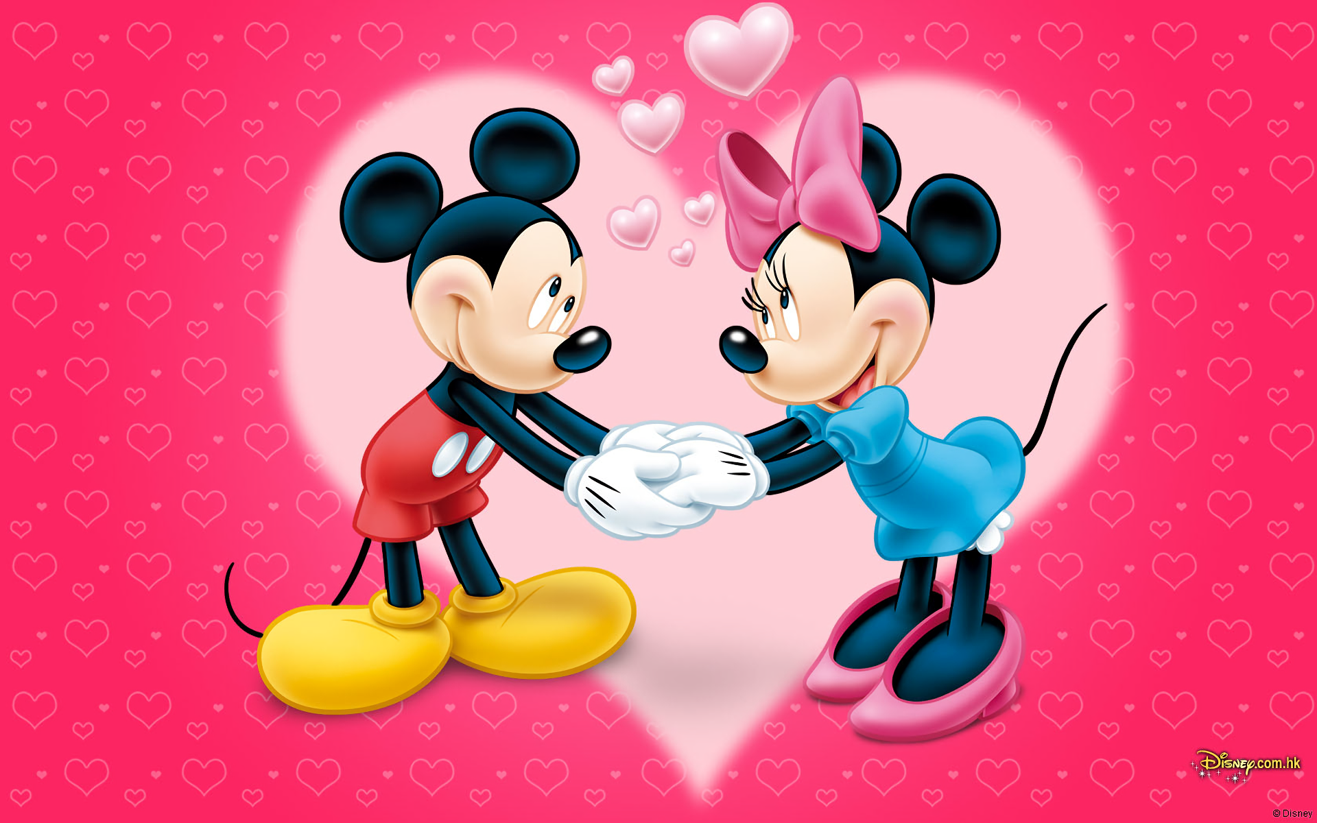 Mickey Mouse and Minnie Mouse holding hands HD Wallpaper