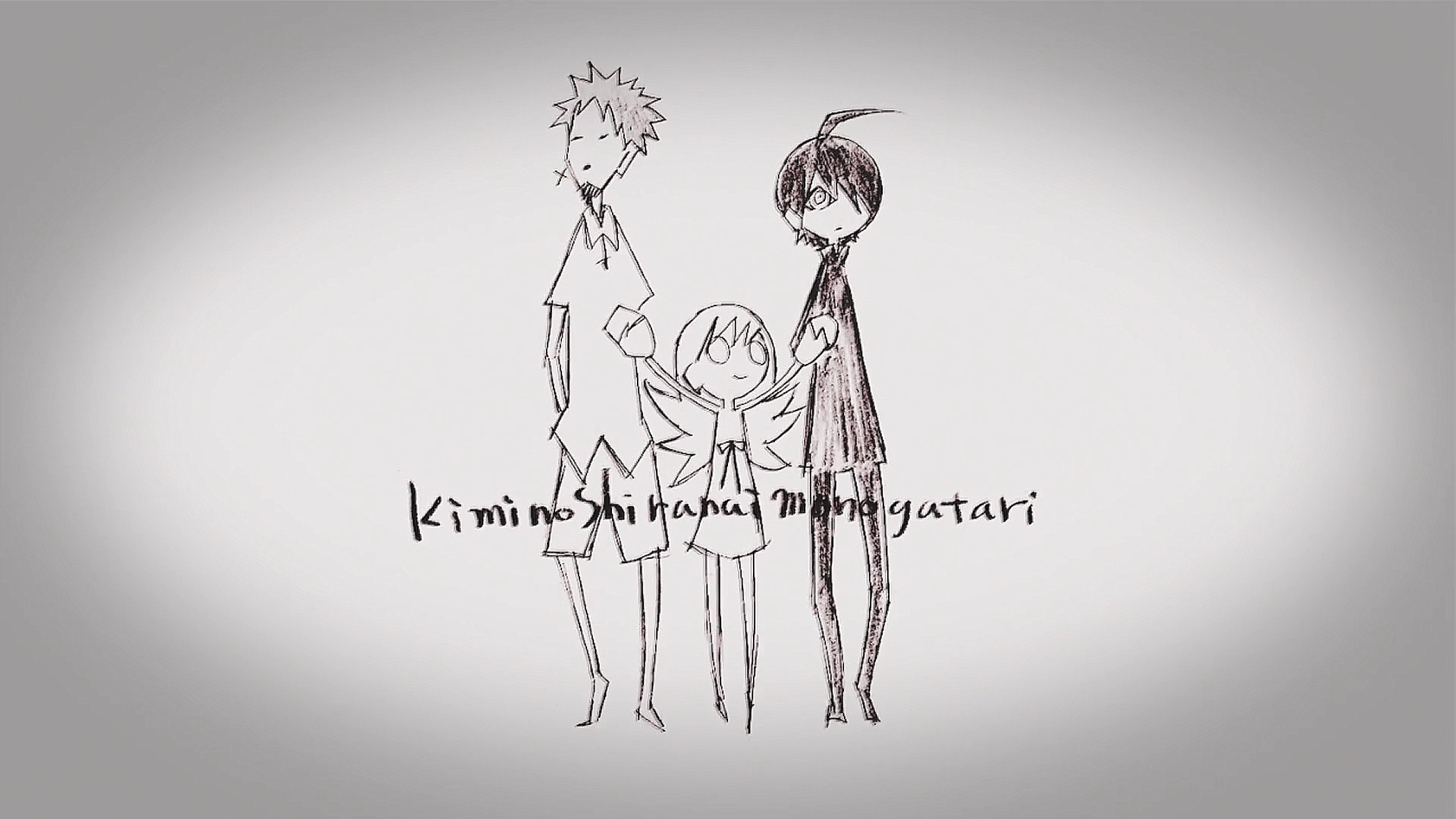 Koyomi Araragi and friends from Monogatari Series HD Wallpaper