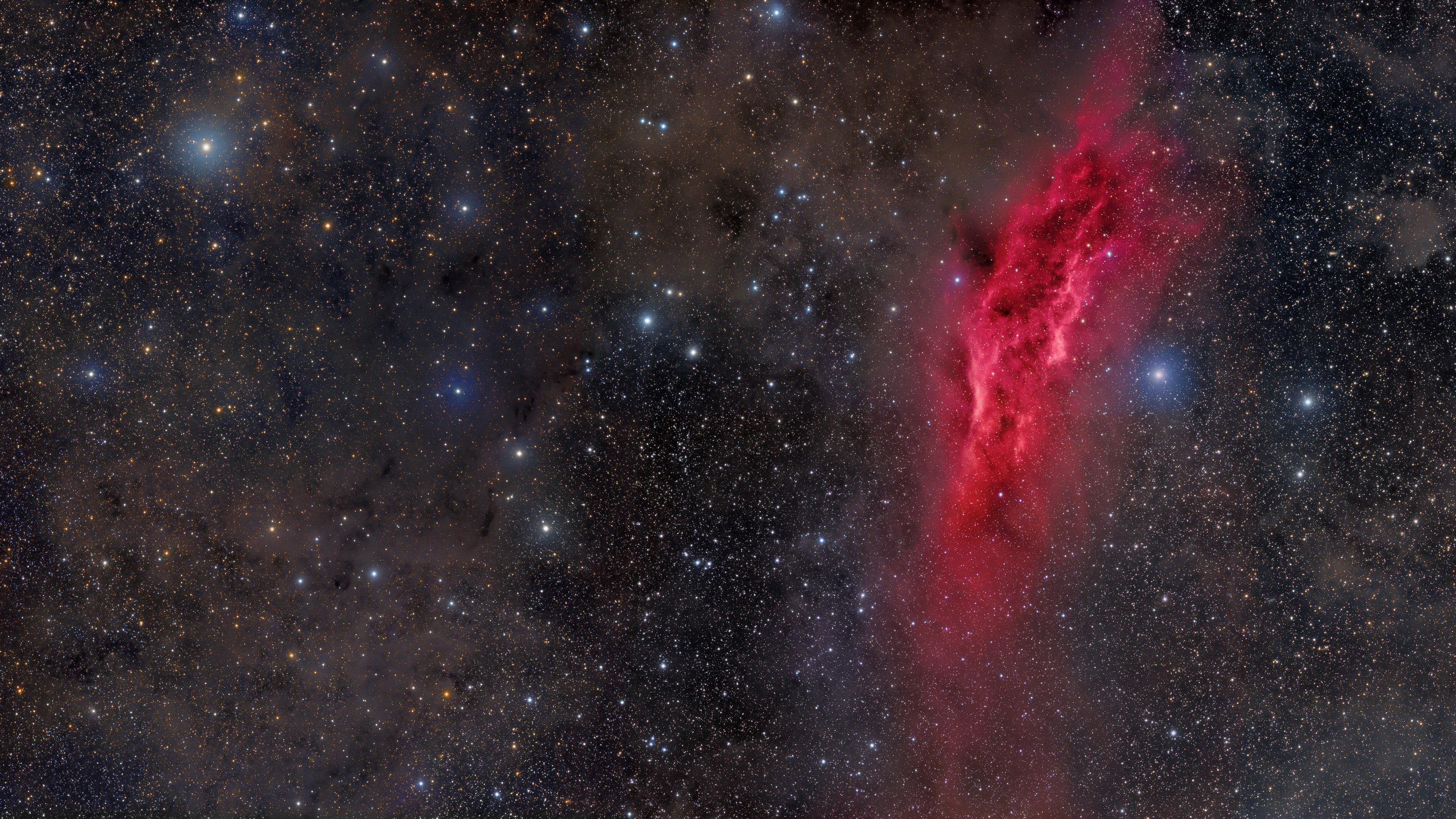 Red Nebula and Stars in Space HD Wallpaper