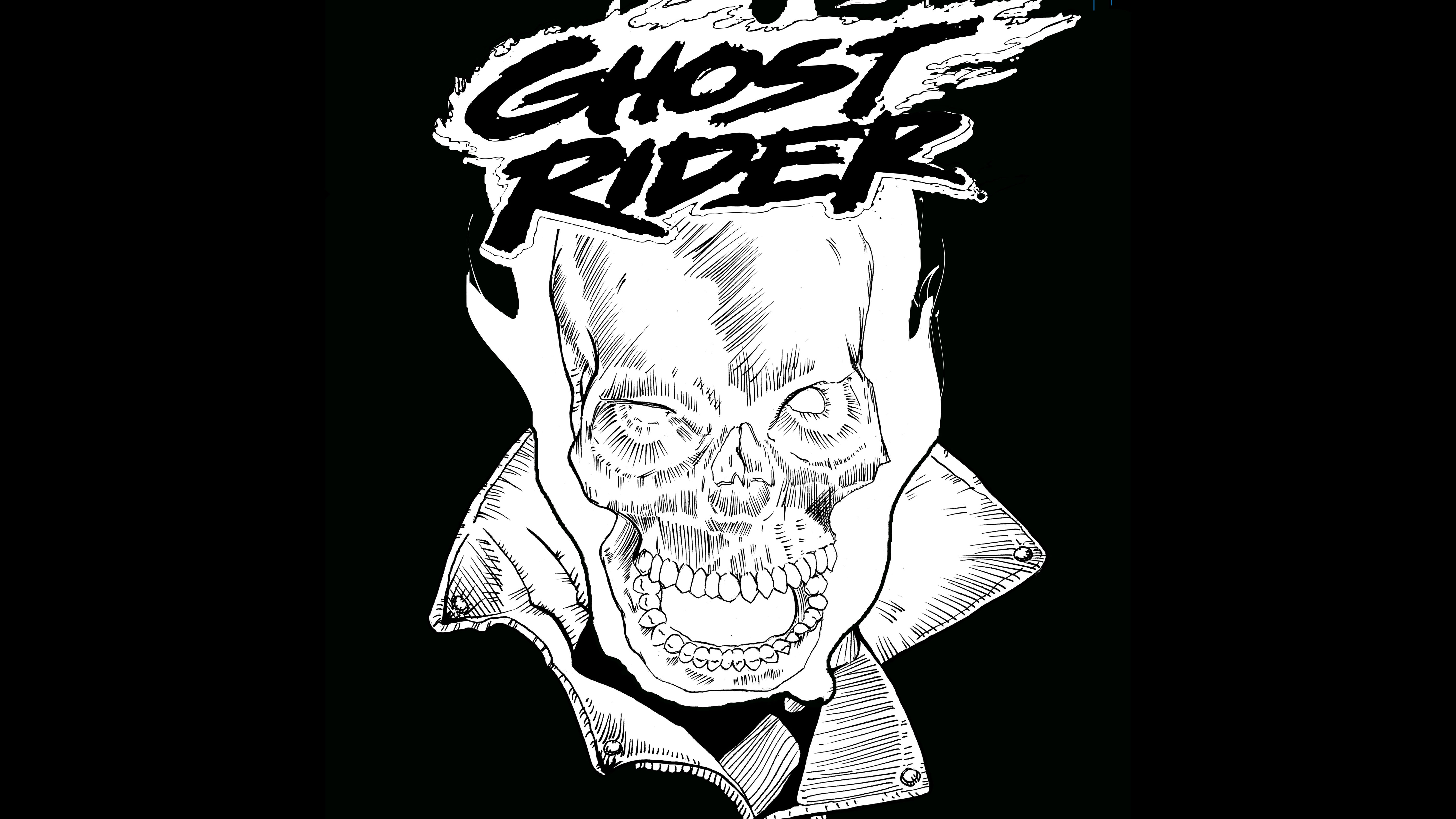 Ghost Rider Skull with Flames HD Wallpaper
