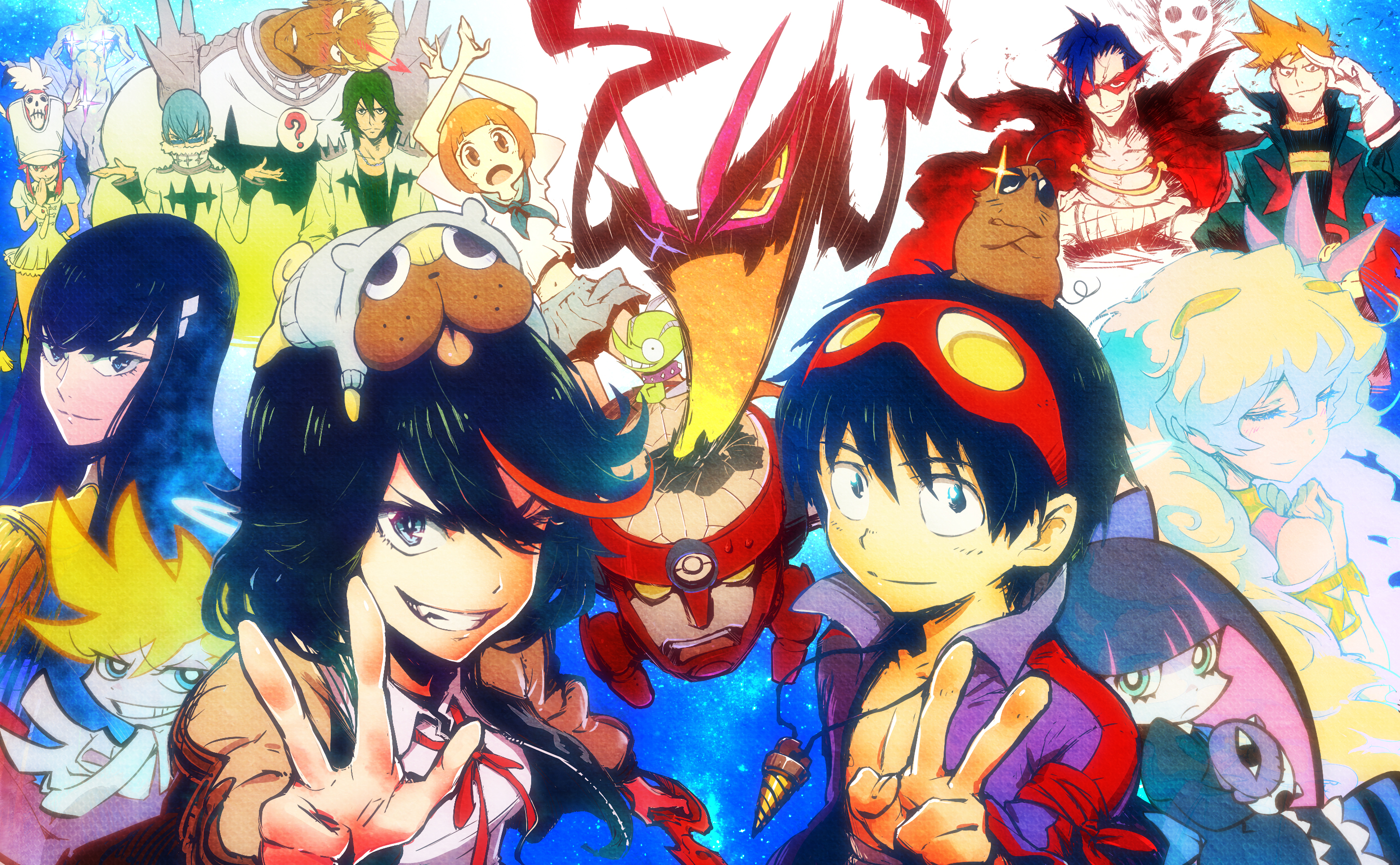 Kill la Kill and Gurren Lagann Characters HD Wallpaper