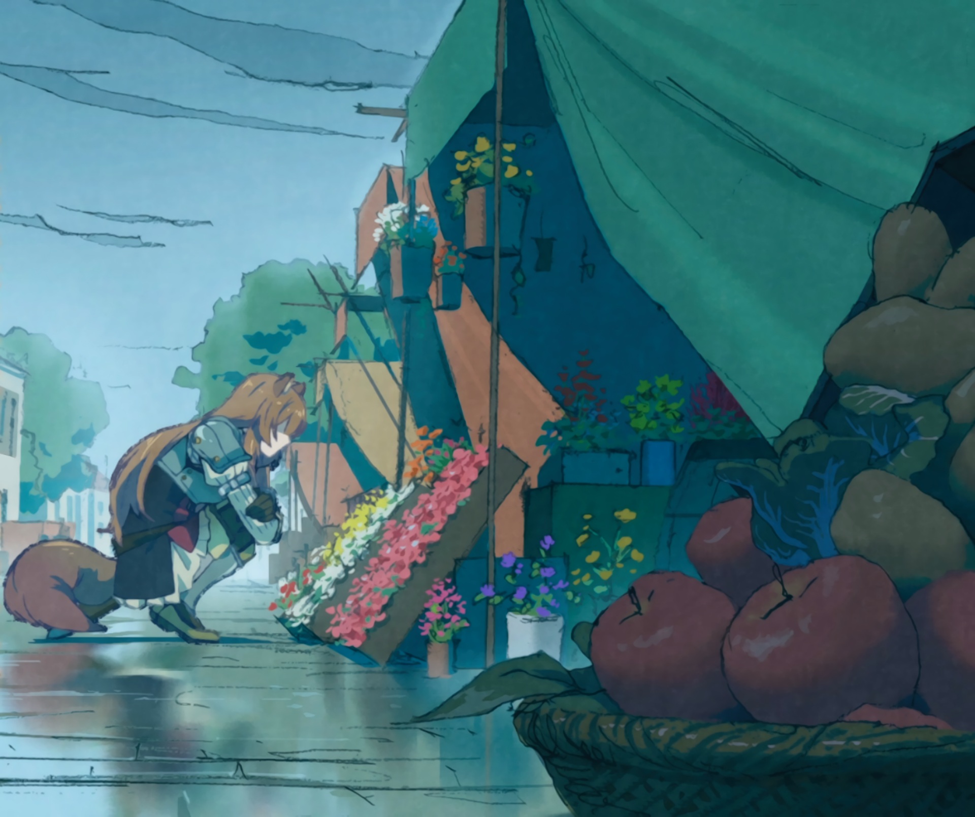 Raphtalia from The Rising of the Shield Hero at a market stall HD Wallpaper