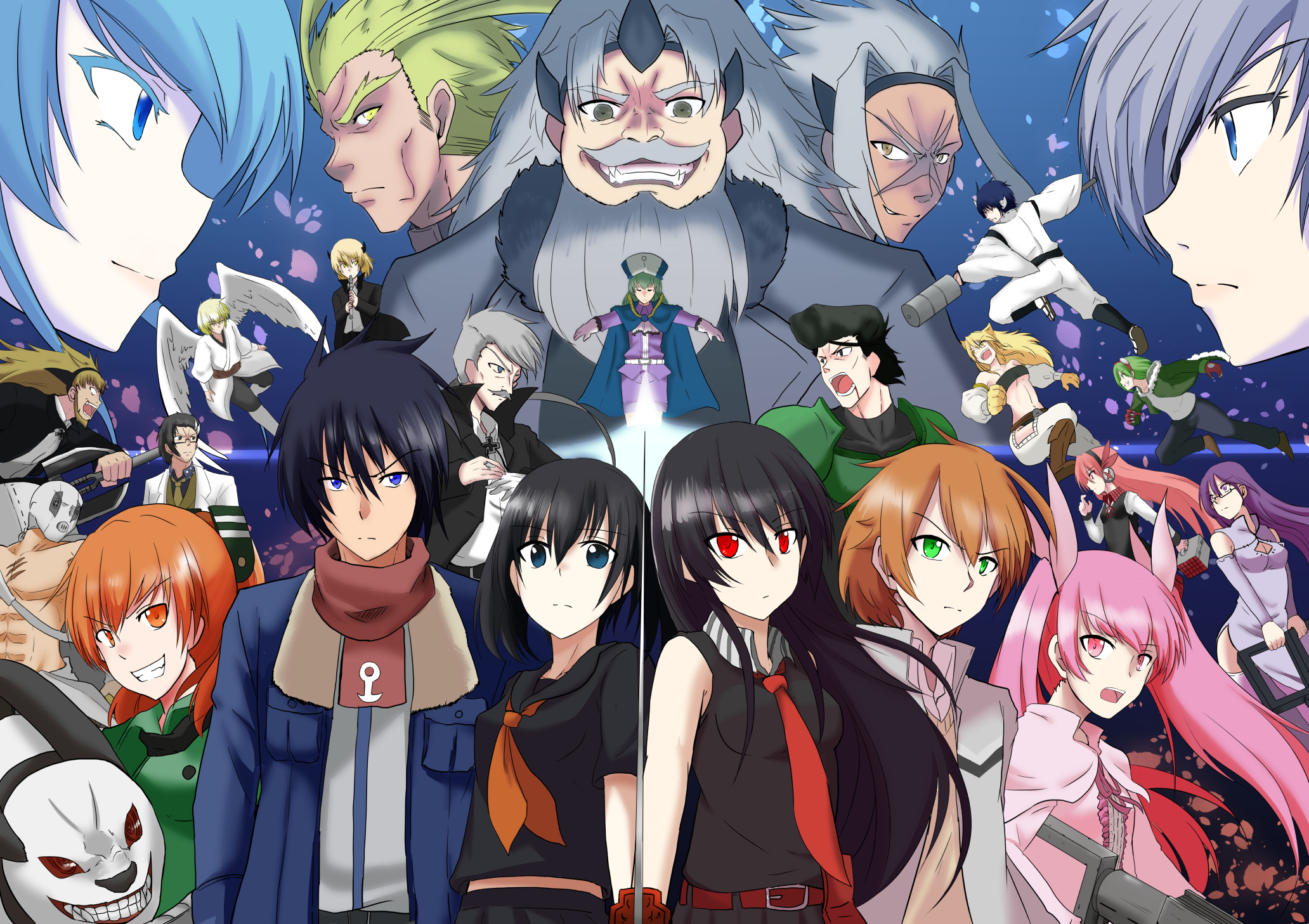 Akame Ga Kill! Characters United in Dramatic Stance HD Wallpaper