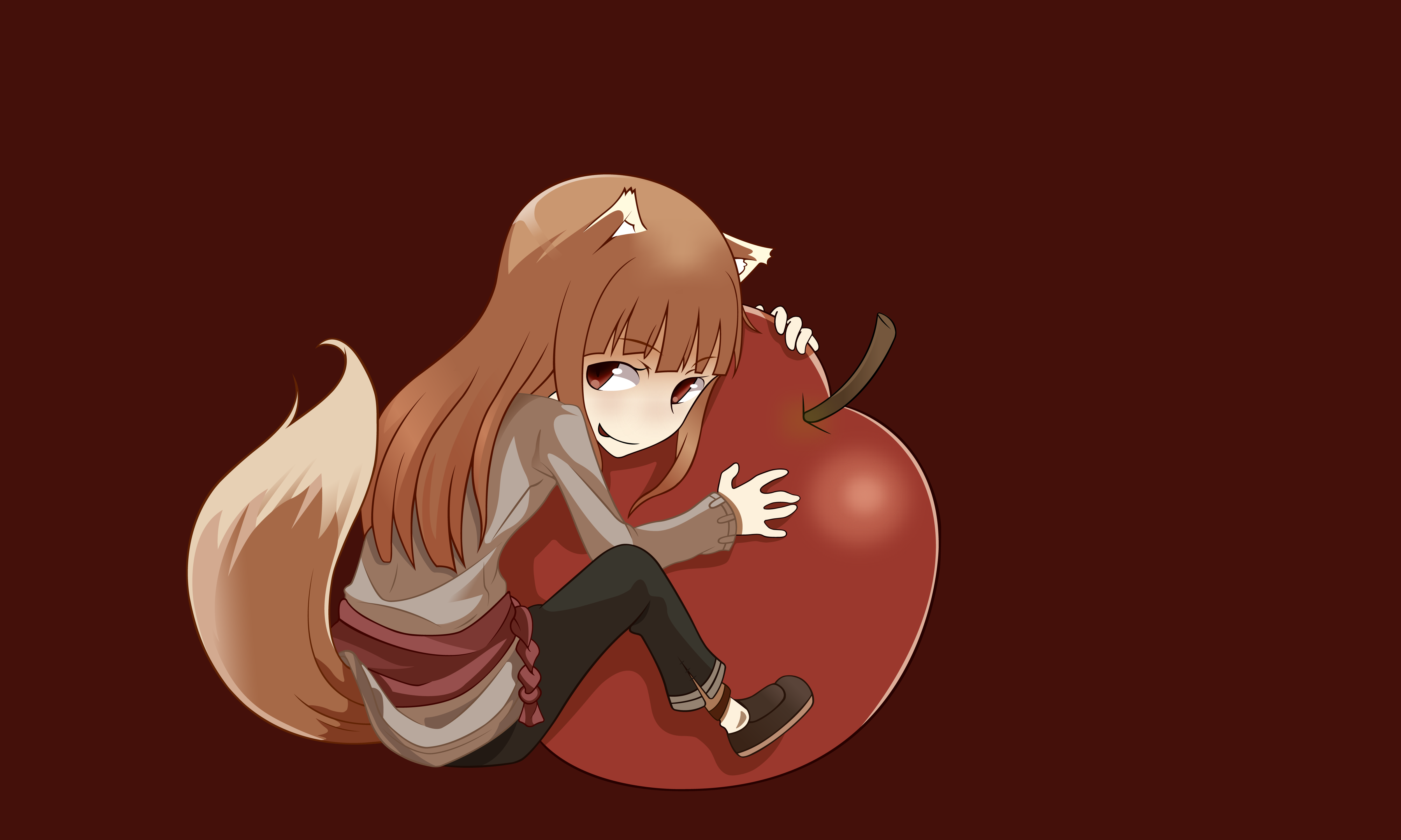 Holo from Spice & Wolf with an apple HD Wallpaper