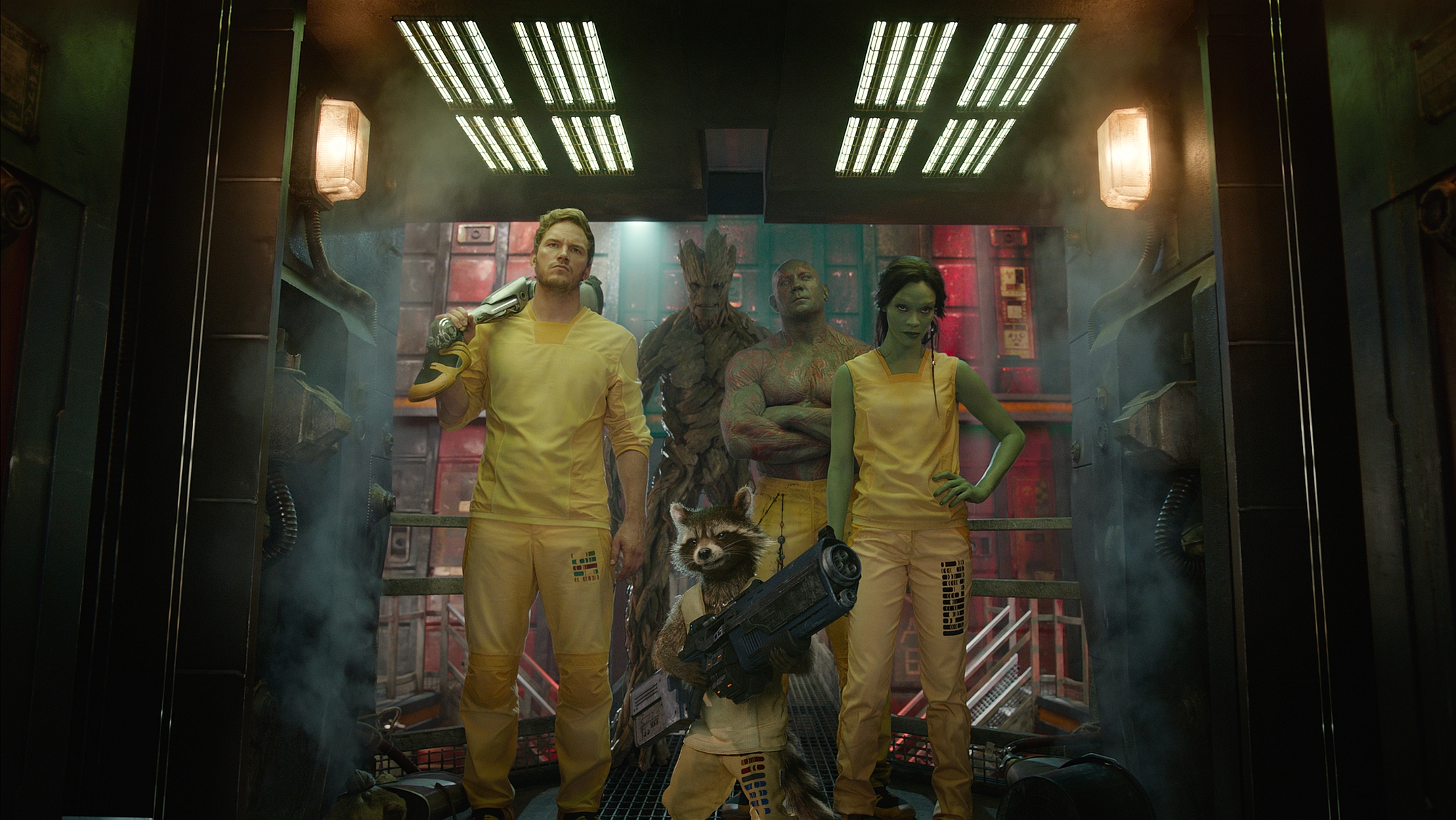 Guardians of the Galaxy in prison uniforms HD Wallpaper