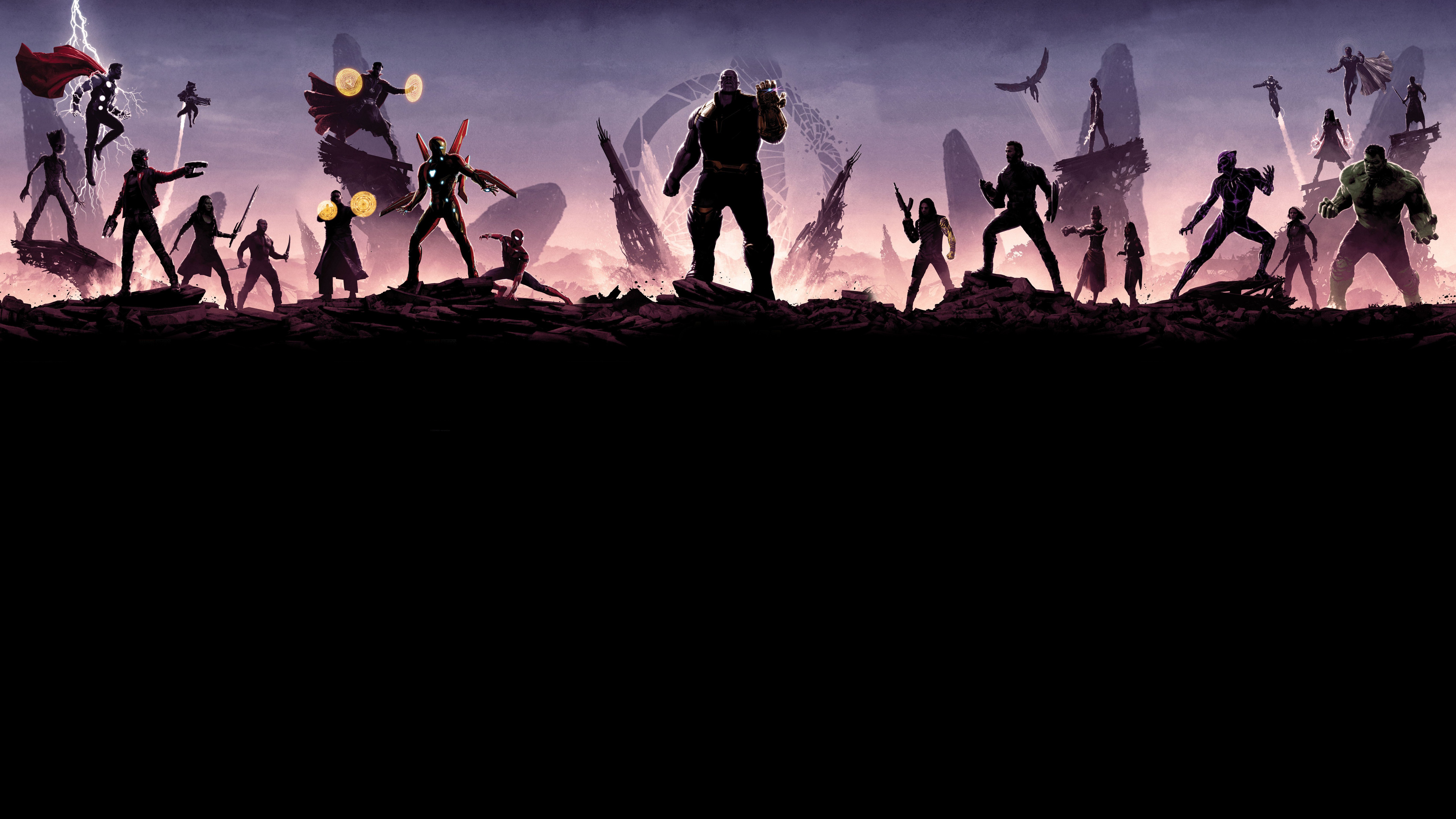 Avengers and Thanos from Marvel Cinematic Universe HD Wallpaper