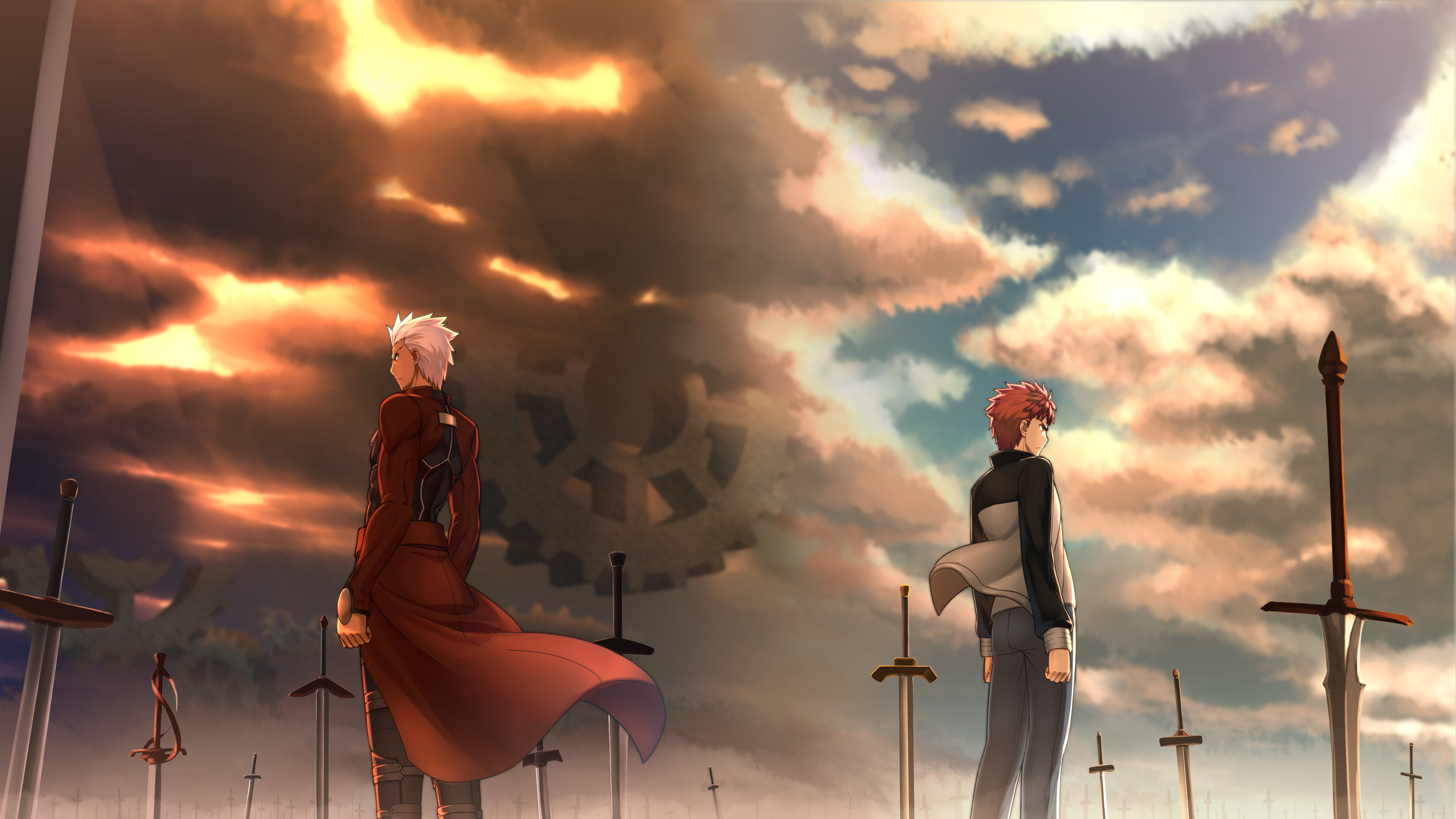 Archer and Shirou Emiya from Fate/Stay Night HD Wallpaper