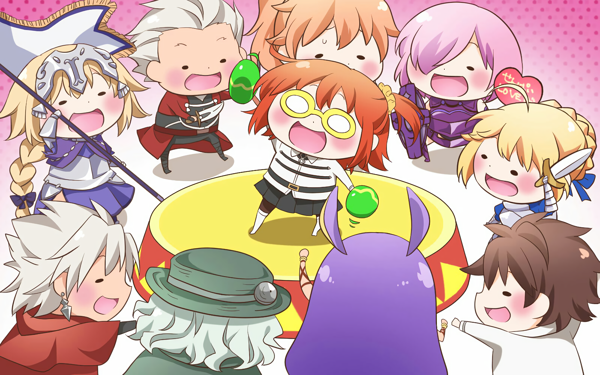 Chibi characters from Fate/Grand Order HD Wallpaper