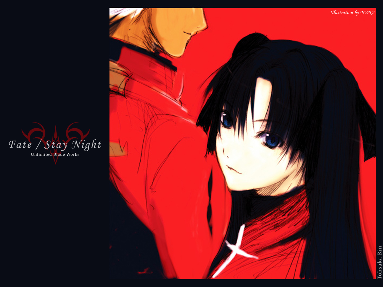 Rin Tohsaka and Archer from Fate/Stay Night HD Wallpaper