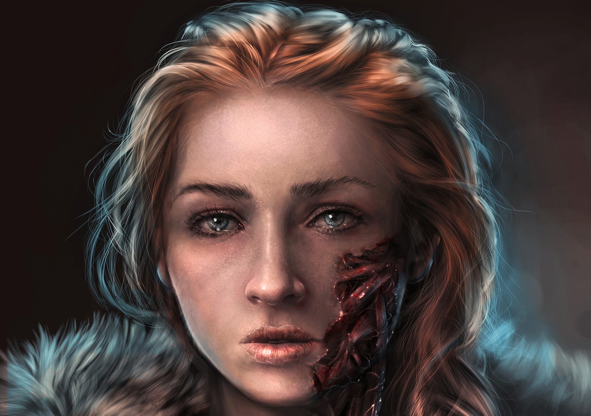 Sansa Stark with facial injury HD Wallpaper