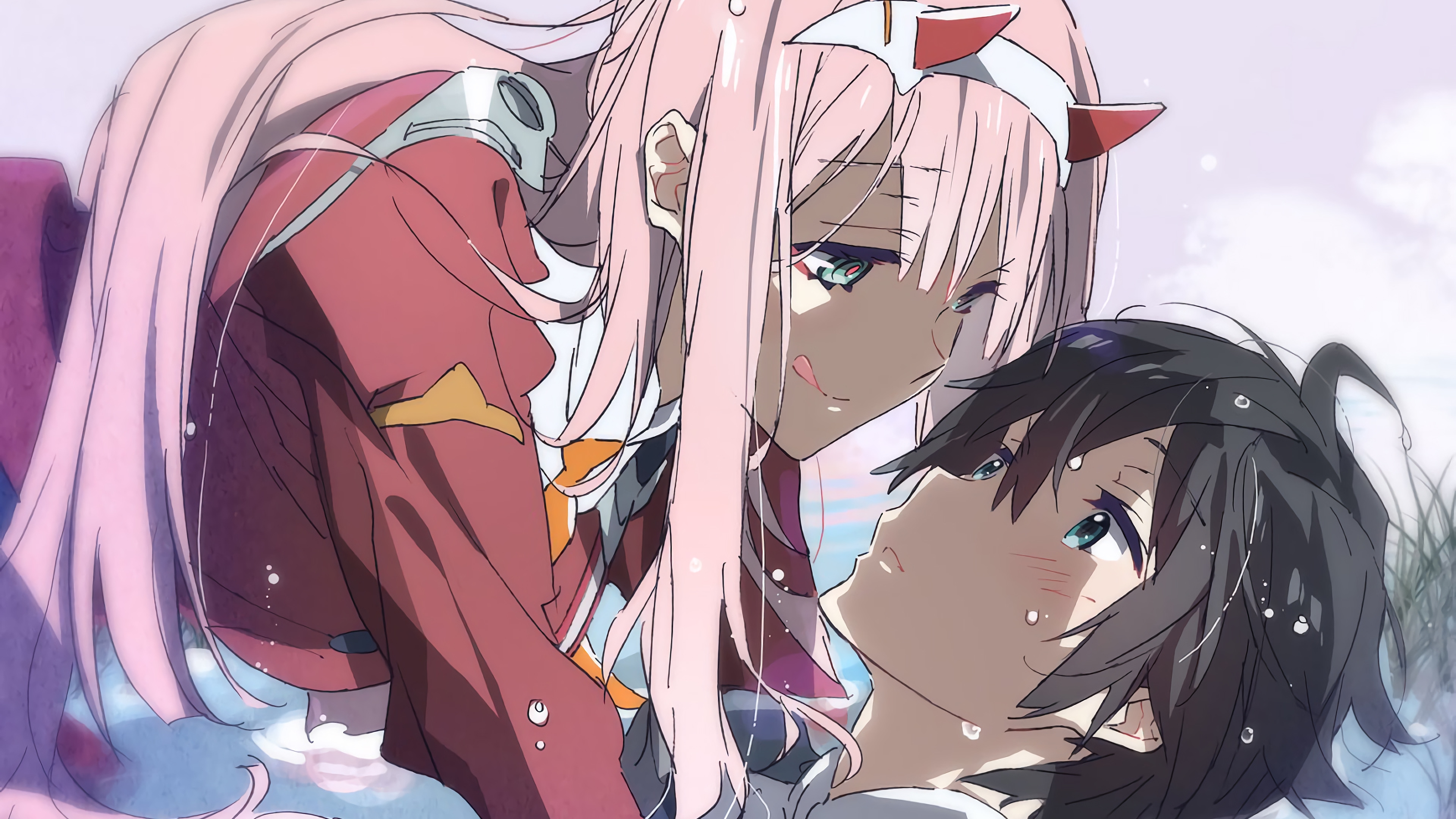 Zero Two and Hiro from Darling in the FranXX HD Wallpaper