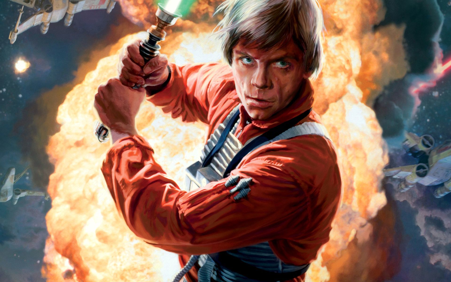 Luke Skywalker from Star Wars with a lightsaber HD Wallpaper