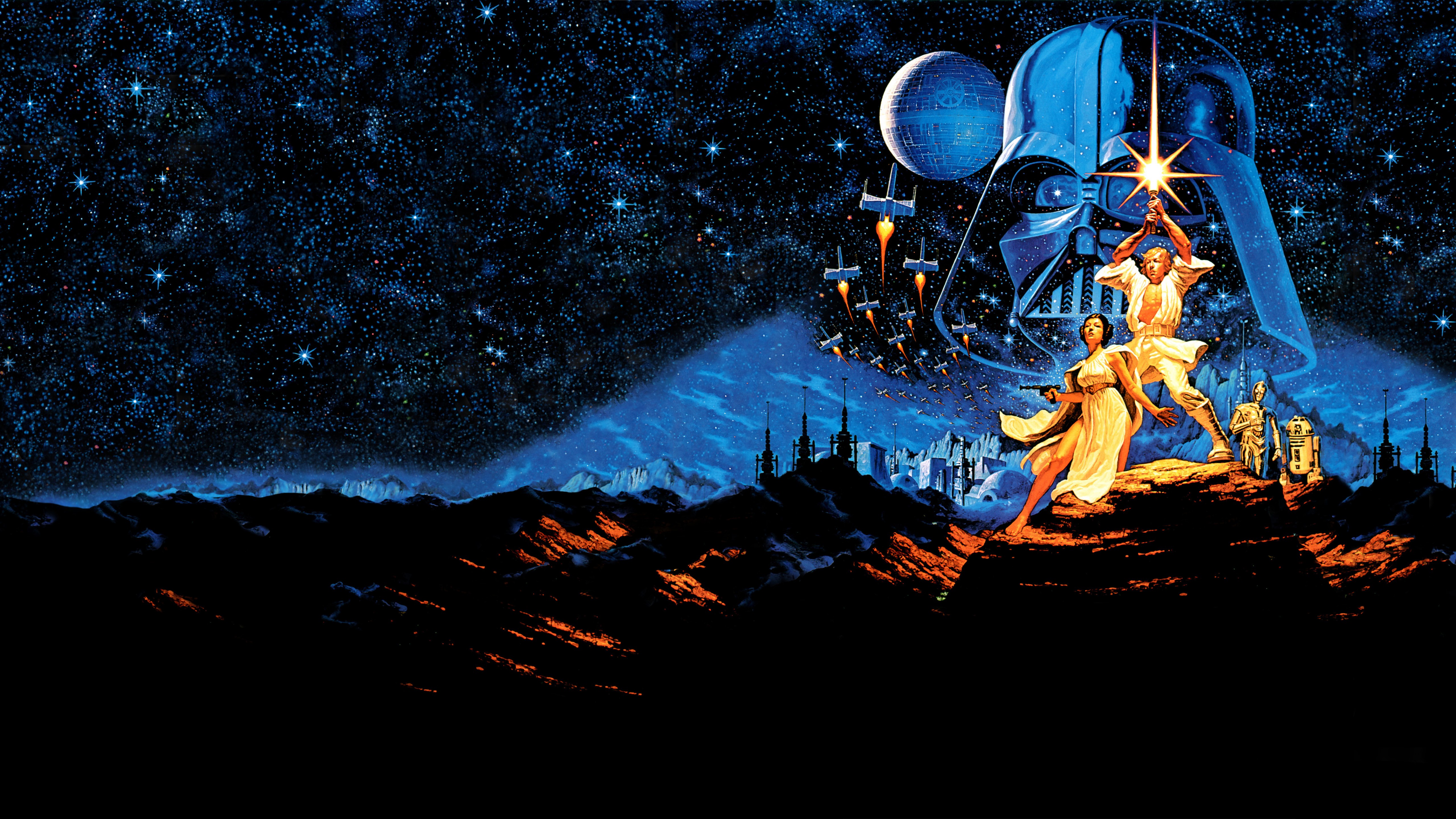 Luke Skywalker and Princess Leia from Star Wars HD Wallpaper