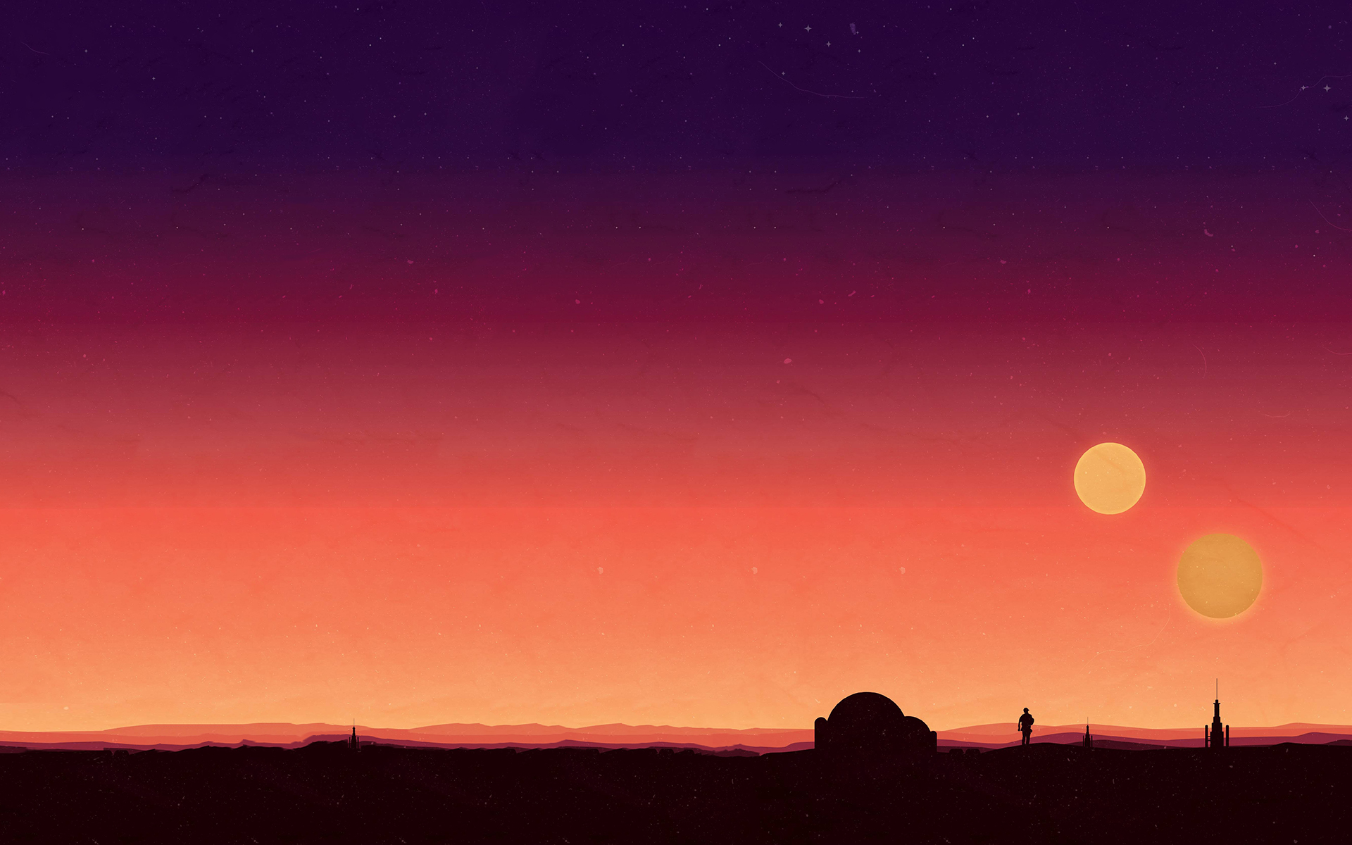 Luke Skywalker on Tatooine HD Wallpaper