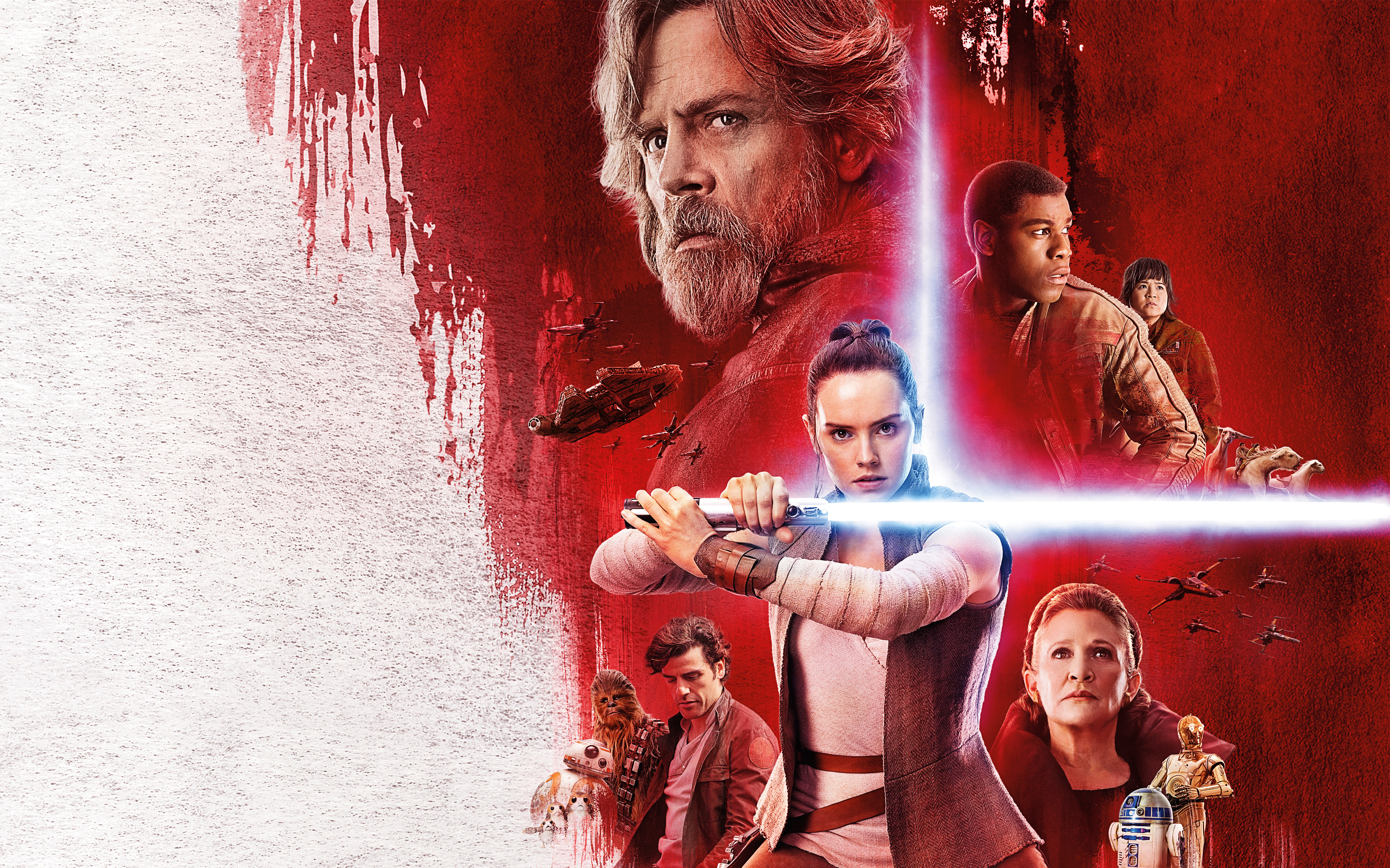 Luke Skywalker and Rey from Star Wars HD Wallpaper